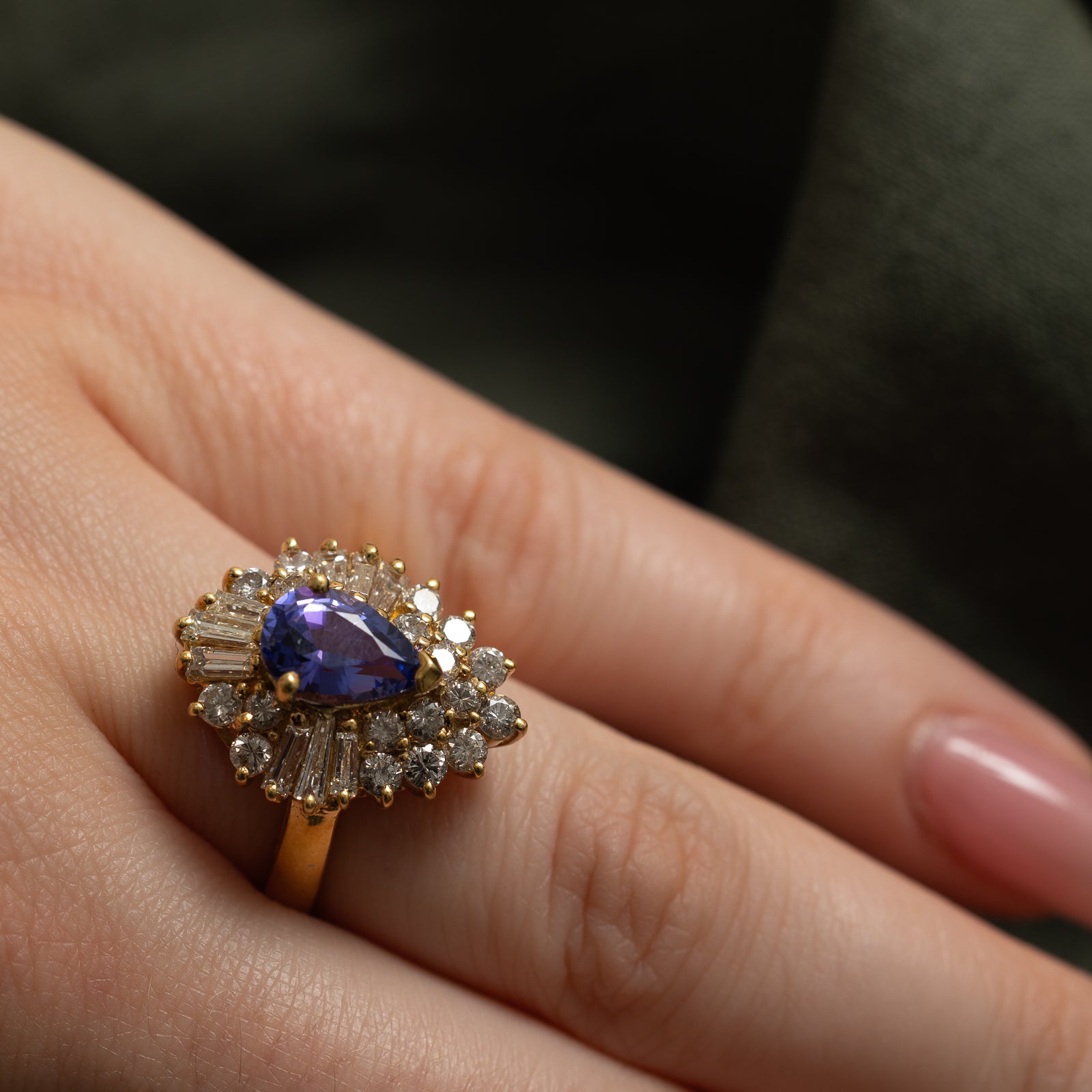 Tanzanite & Diamond Cocktail Ring | 1.45ct, 1.08ctw | SZ 6.5