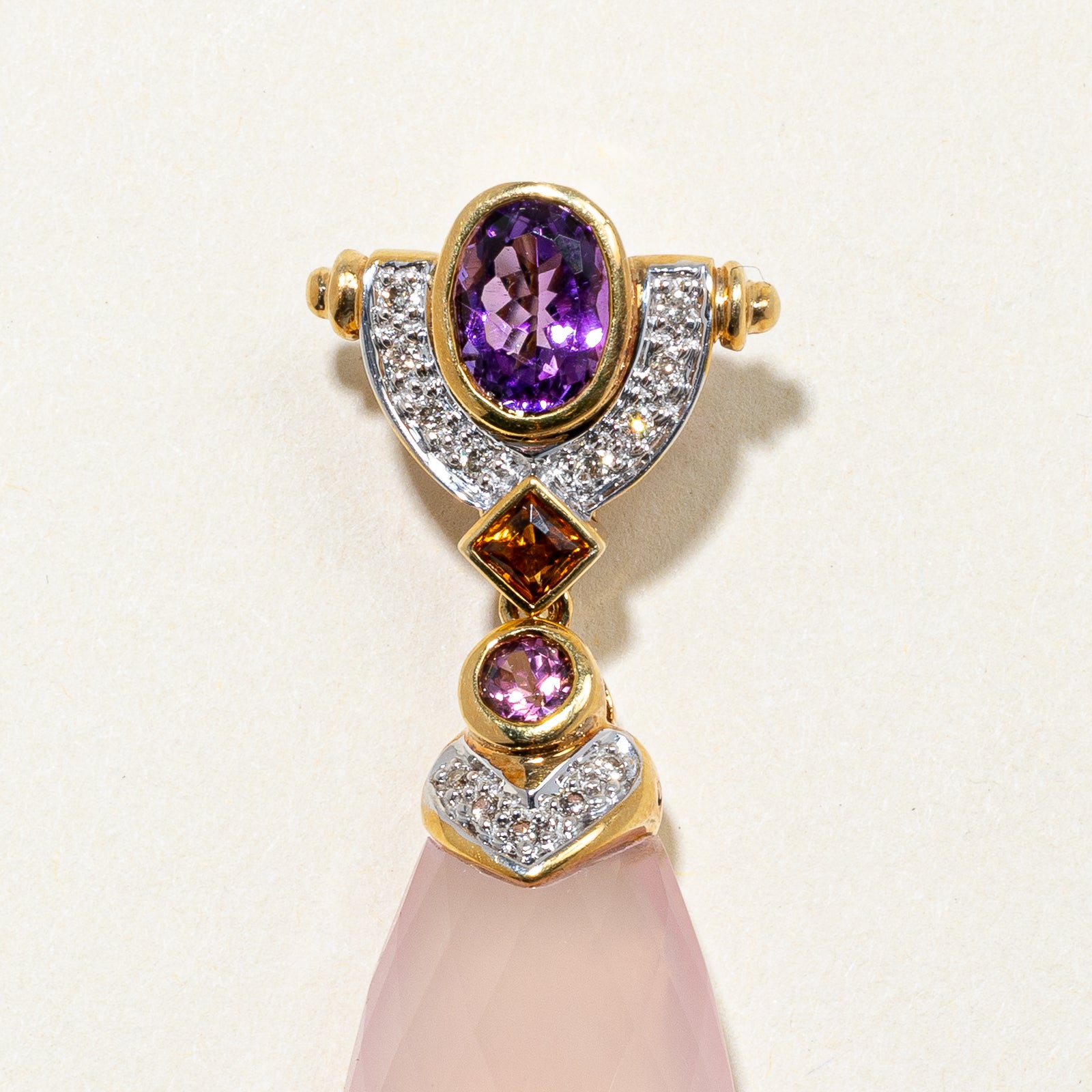 18k Multi Gemstone & Diamond Pendant | 36.51ct, 0.13ctw