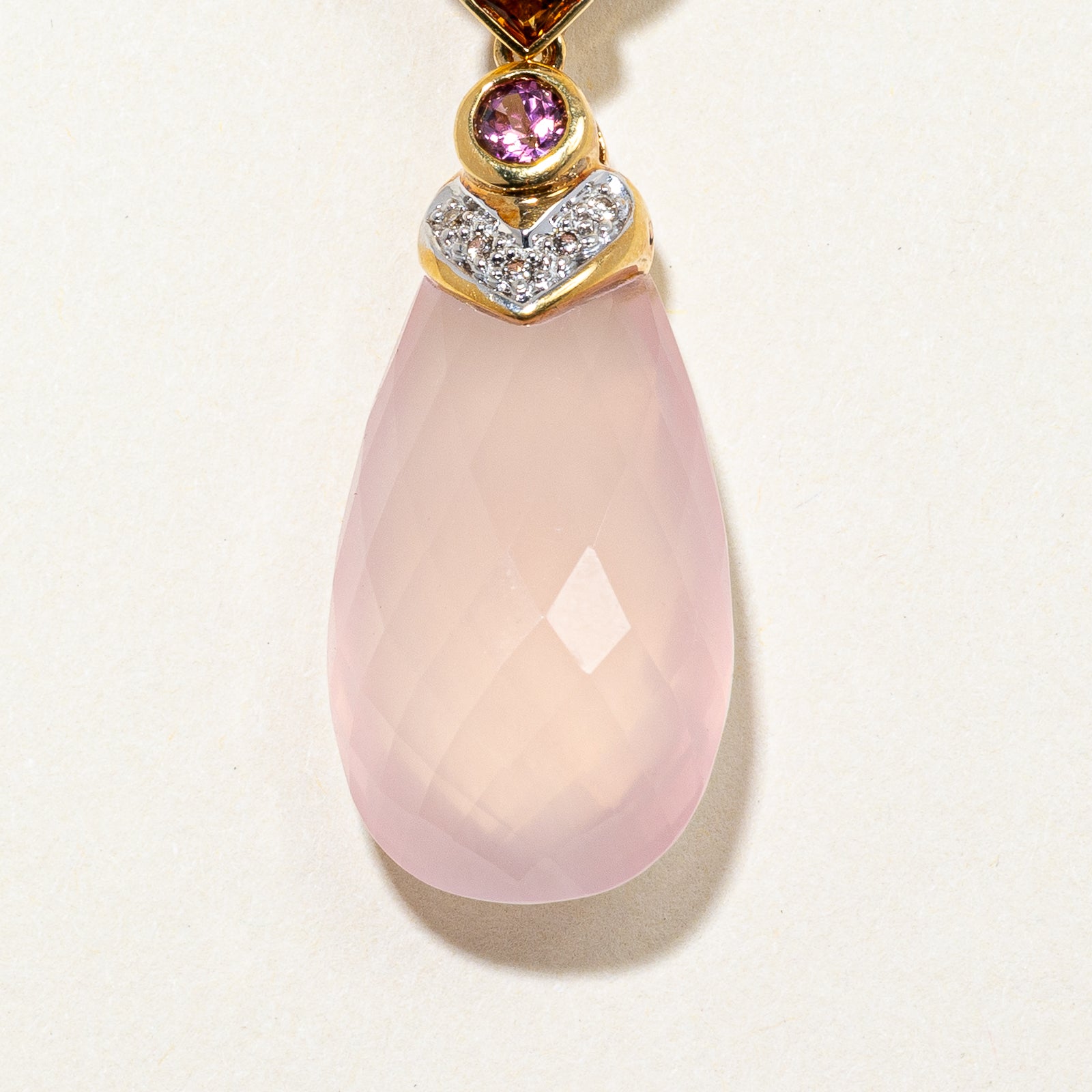 18k Multi Gemstone & Diamond Pendant | 36.51ct, 0.13ctw
