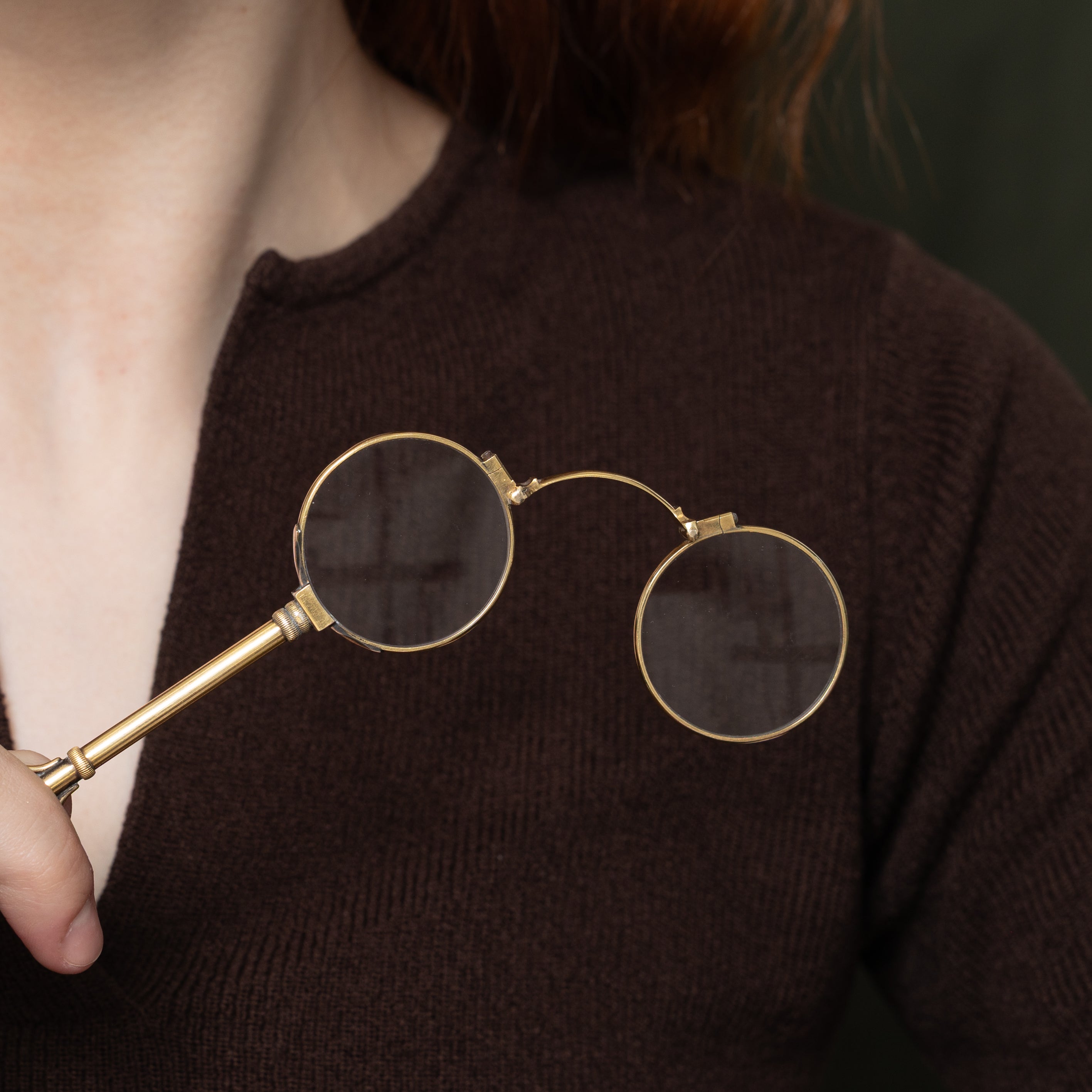 'Dixey & Son' 15k Yellow Gold Antique Lorgnette