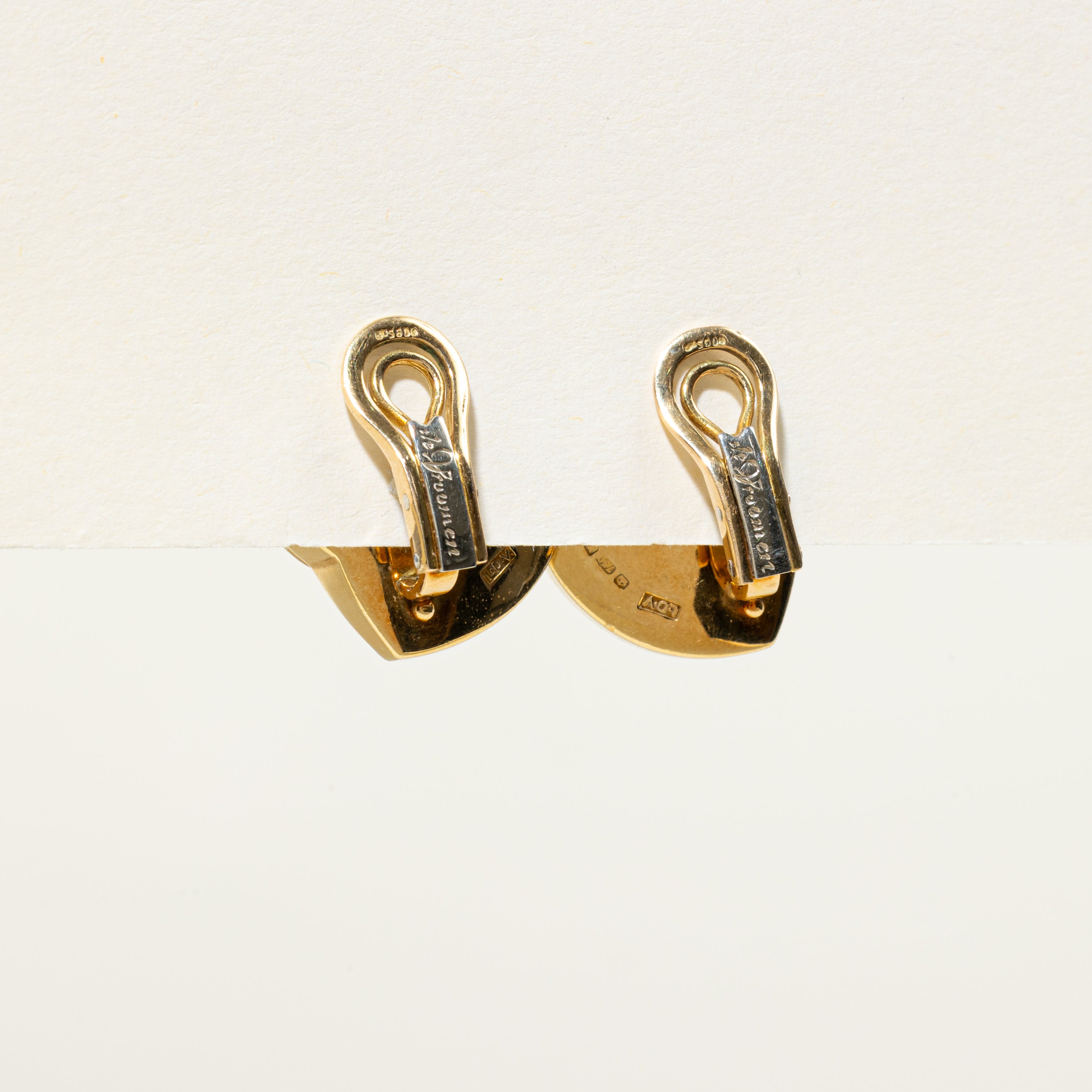 'Leo De Vroomen' 18k Hematite Chunky Enamel Earrings | 15.00ctw
