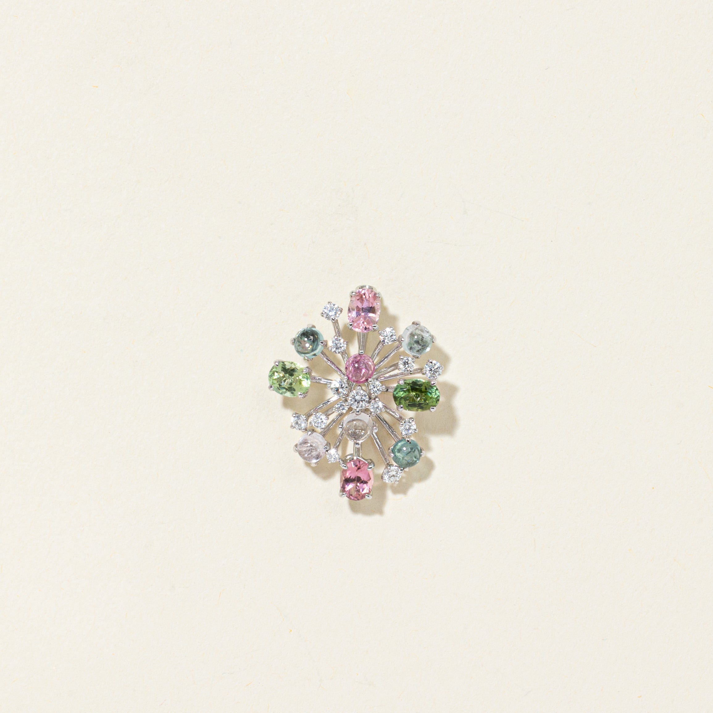18k Multicolour Tourmaline & Diamond Convertible Pendant/Drop Earrings | 25.60ctw, 0.70ctw