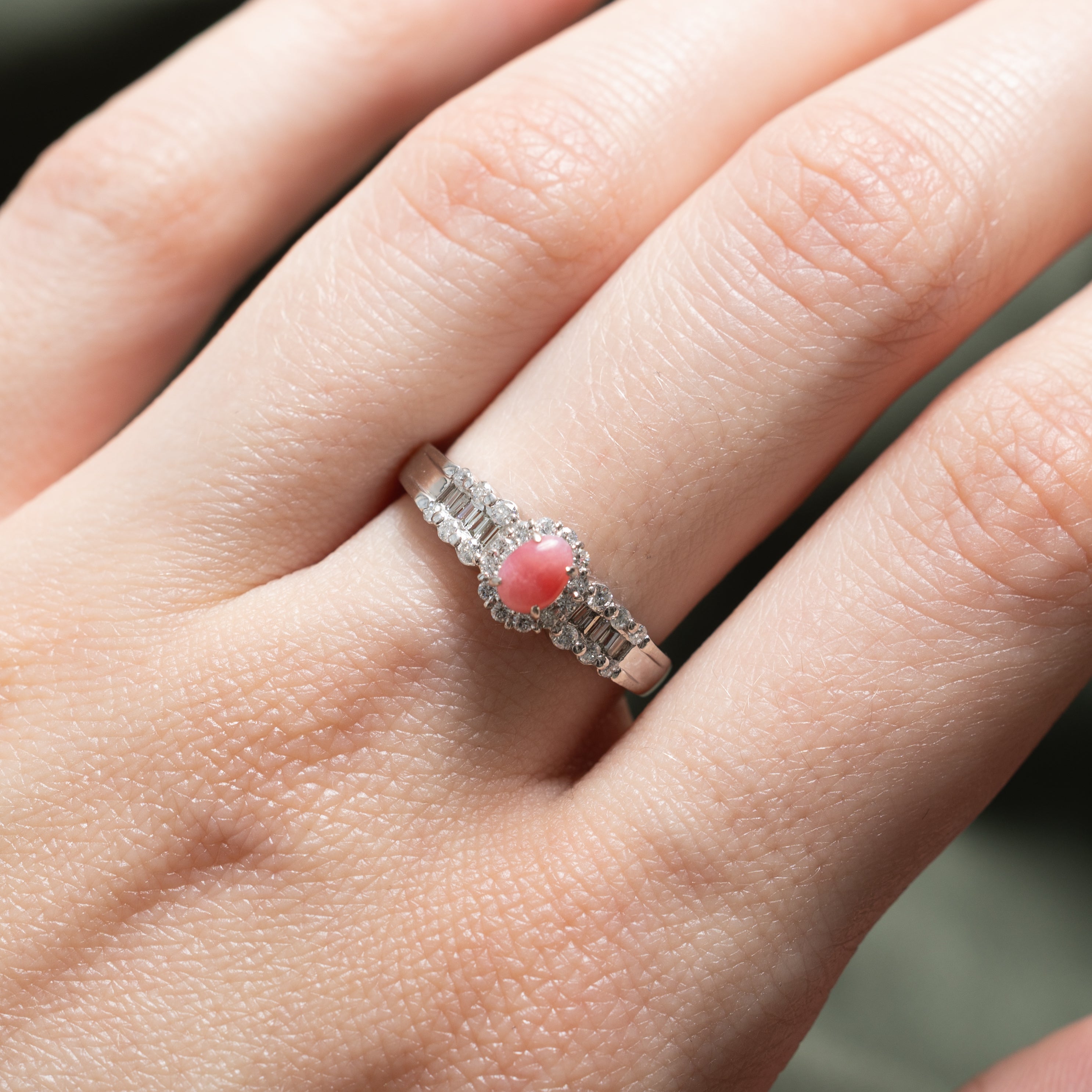 Conch Pearl & Diamond Halo Ring | 0.41ct, 0.30ctw | SZ 6