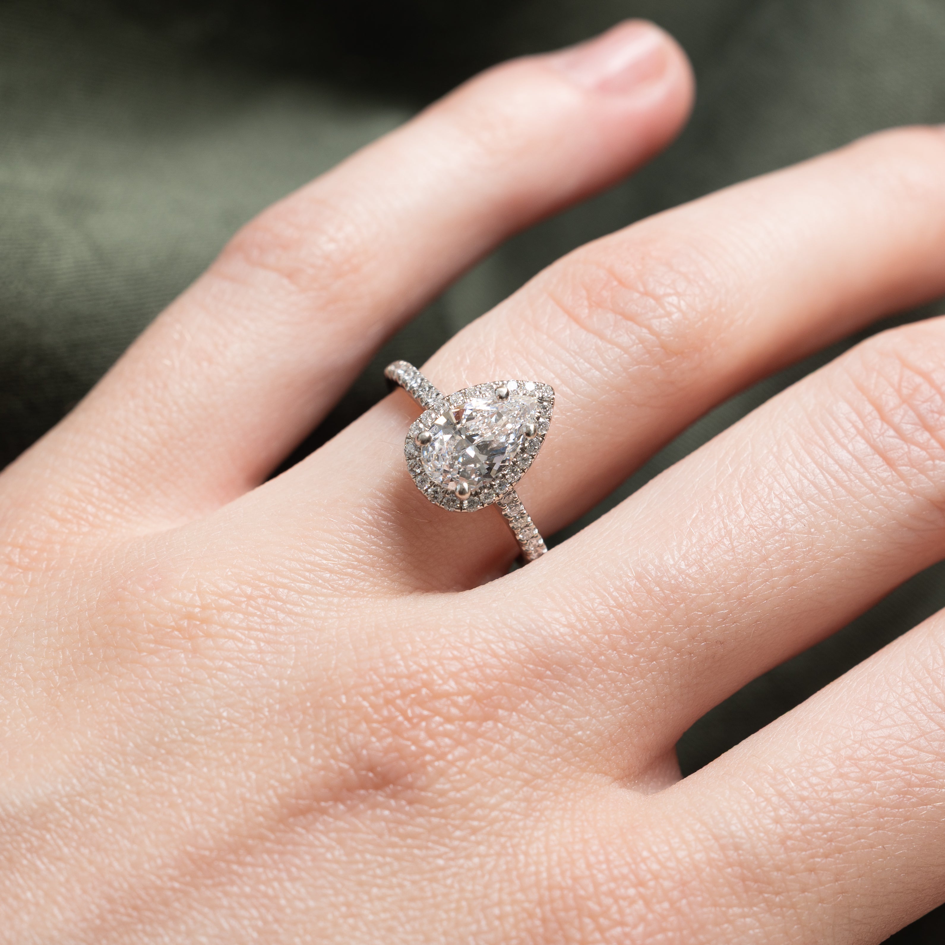 1.20ct GIA-graded Pear Shaped Natural Diamond Cathedral Ring | GIA 1.20ct VVS1 D | 0.27ctw | SZ 5.25