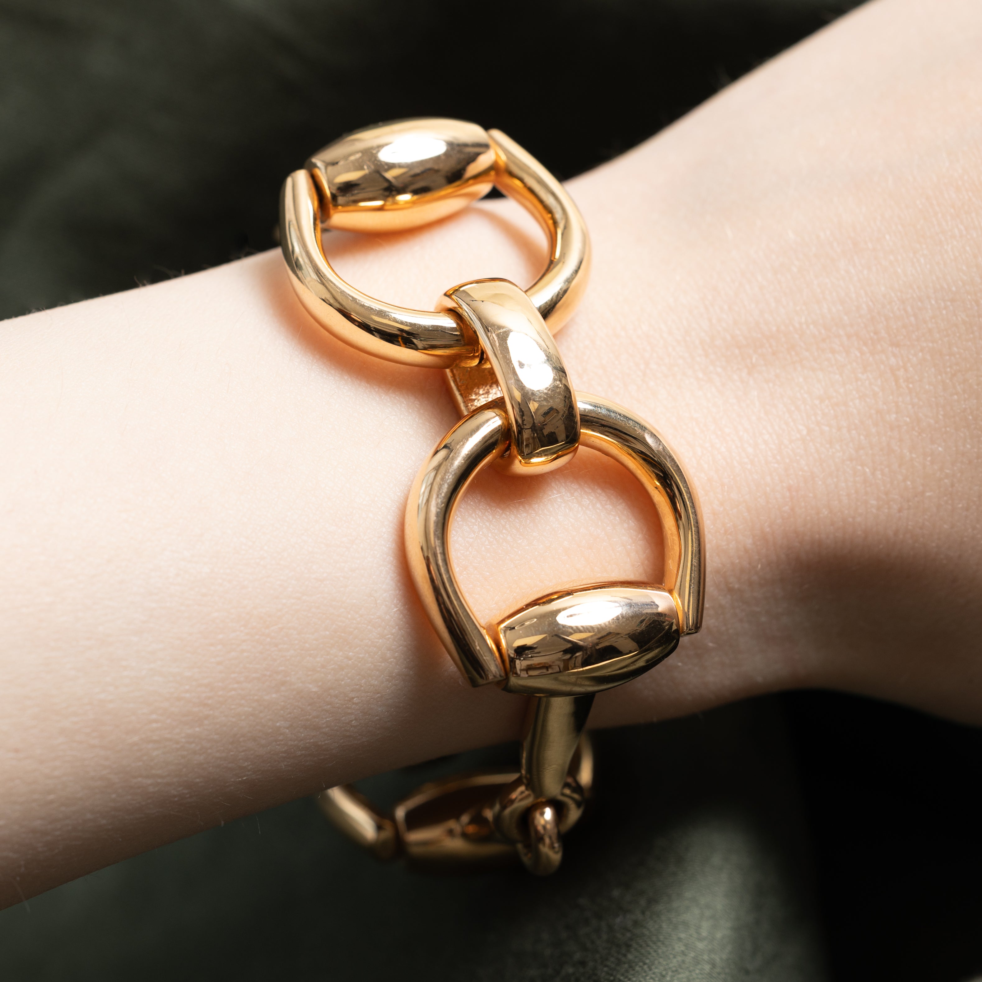 'Gucci' 18k Yellow Gold Equestrian Horsebit Bracelet | 7 3/4"