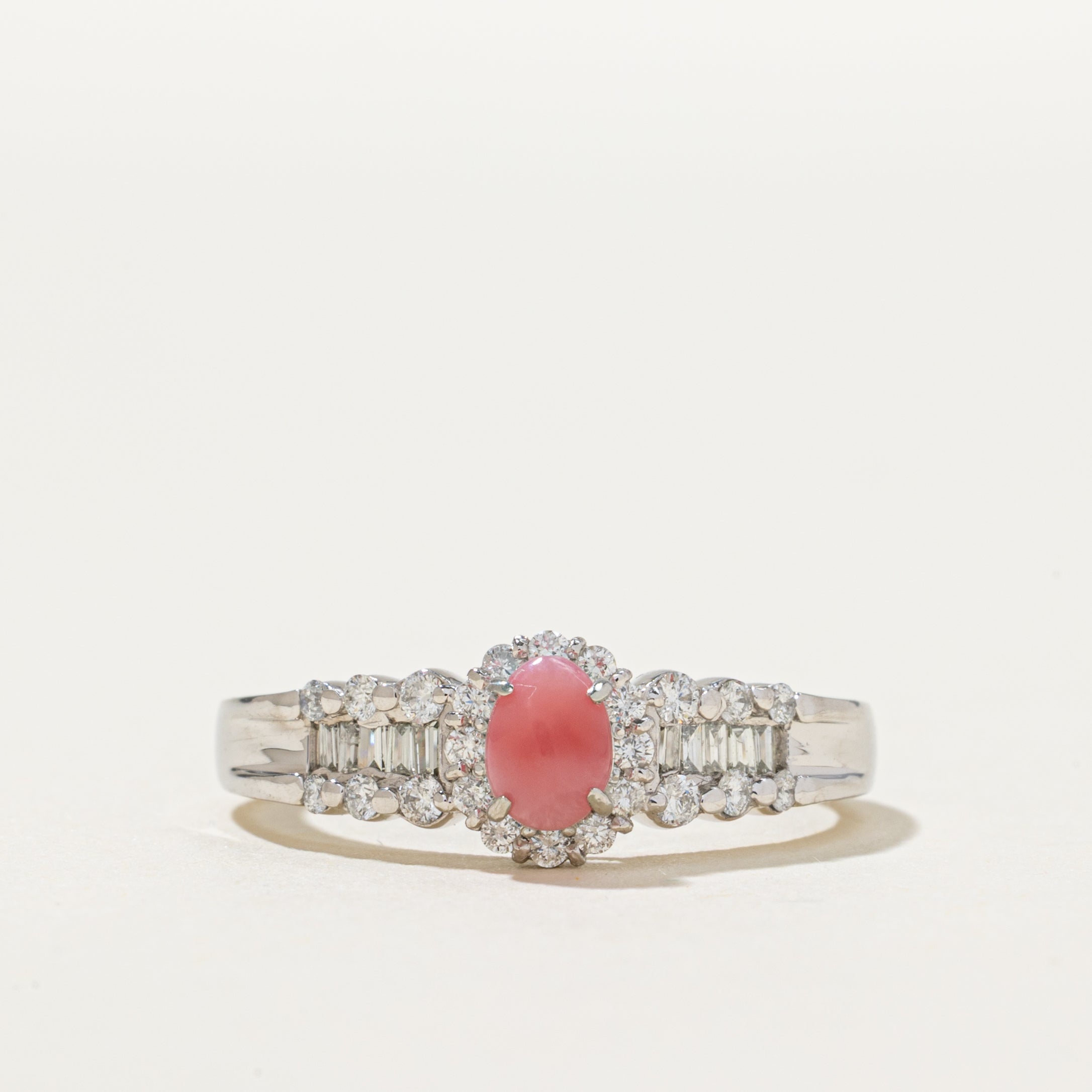 Conch Pearl & Diamond Halo Ring | 0.41ct, 0.30ctw | SZ 6