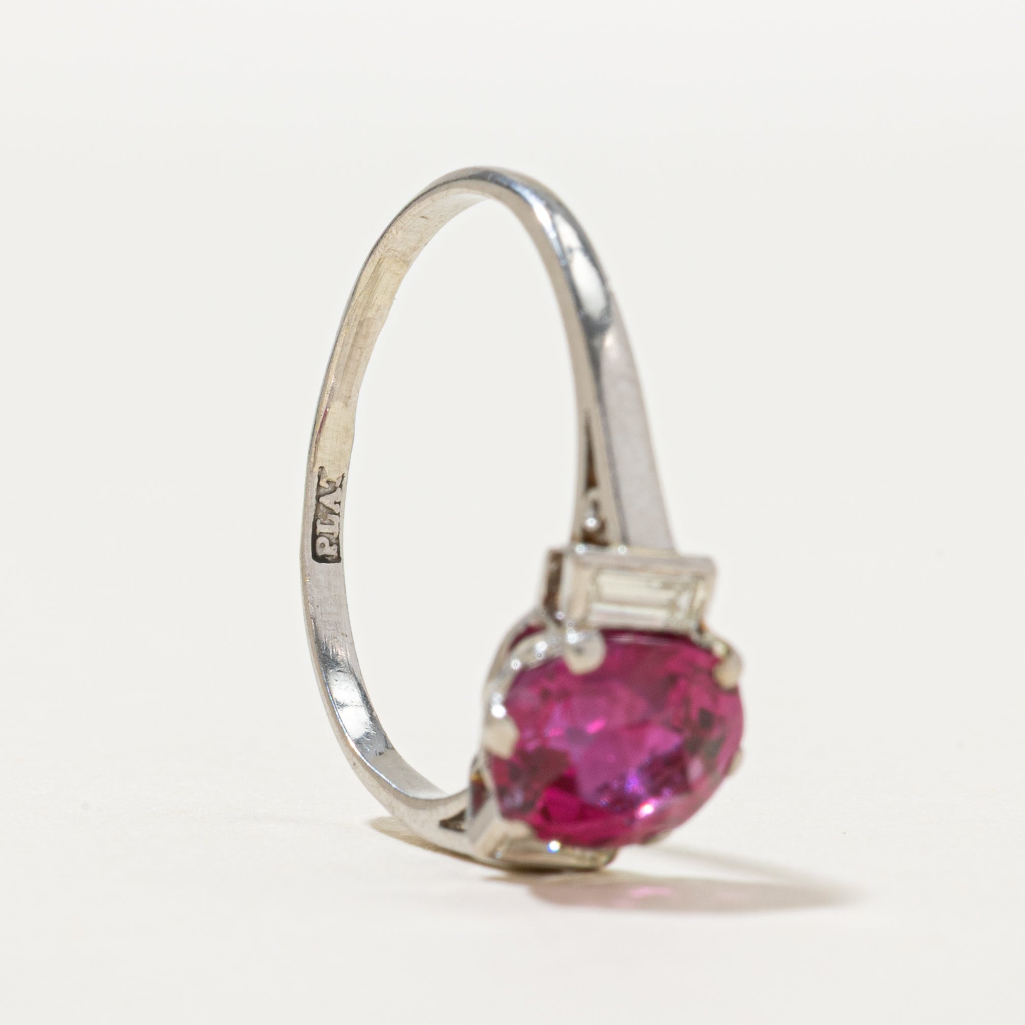 Vintage Unheated Ruby & Diamond Cathedral Ring | 1.83ct | 0.20ctw | SZ 6.75