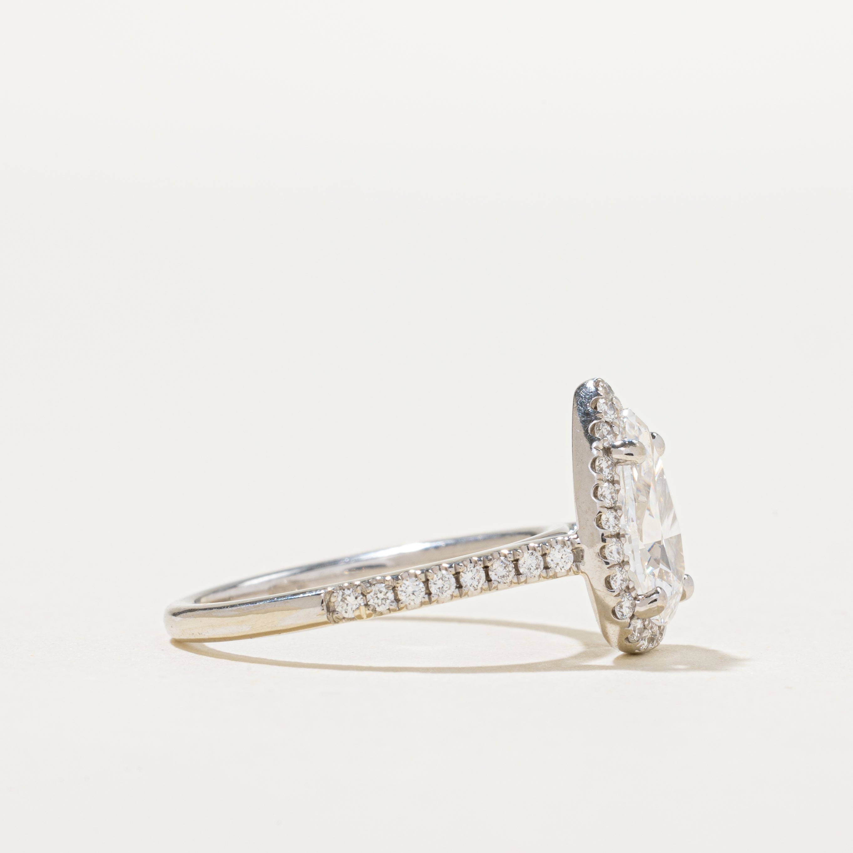 1.20ct GIA-graded Pear Shaped Natural Diamond Cathedral Ring | GIA 1.20ct VVS1 D | 0.27ctw | SZ 5.25