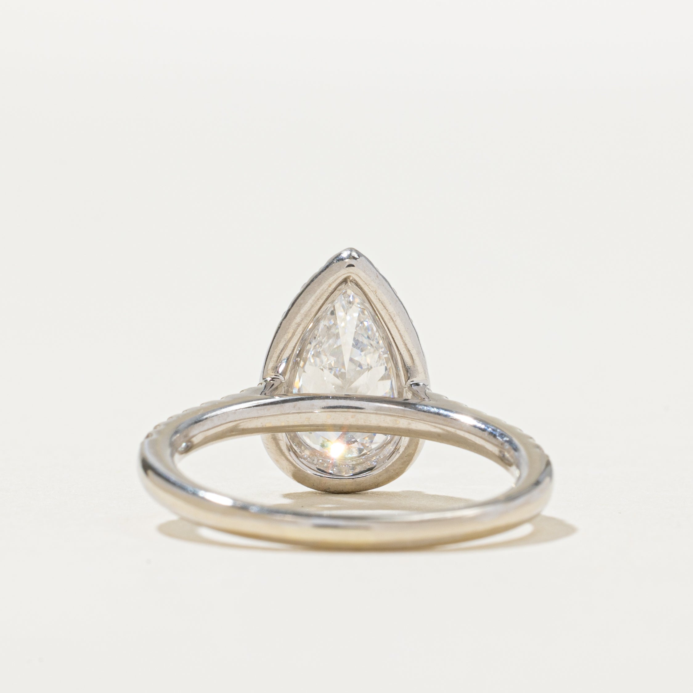 1.20ct GIA-graded Pear Shaped Natural Diamond Cathedral Ring | GIA 1.20ct VVS1 D | 0.27ctw | SZ 5.25