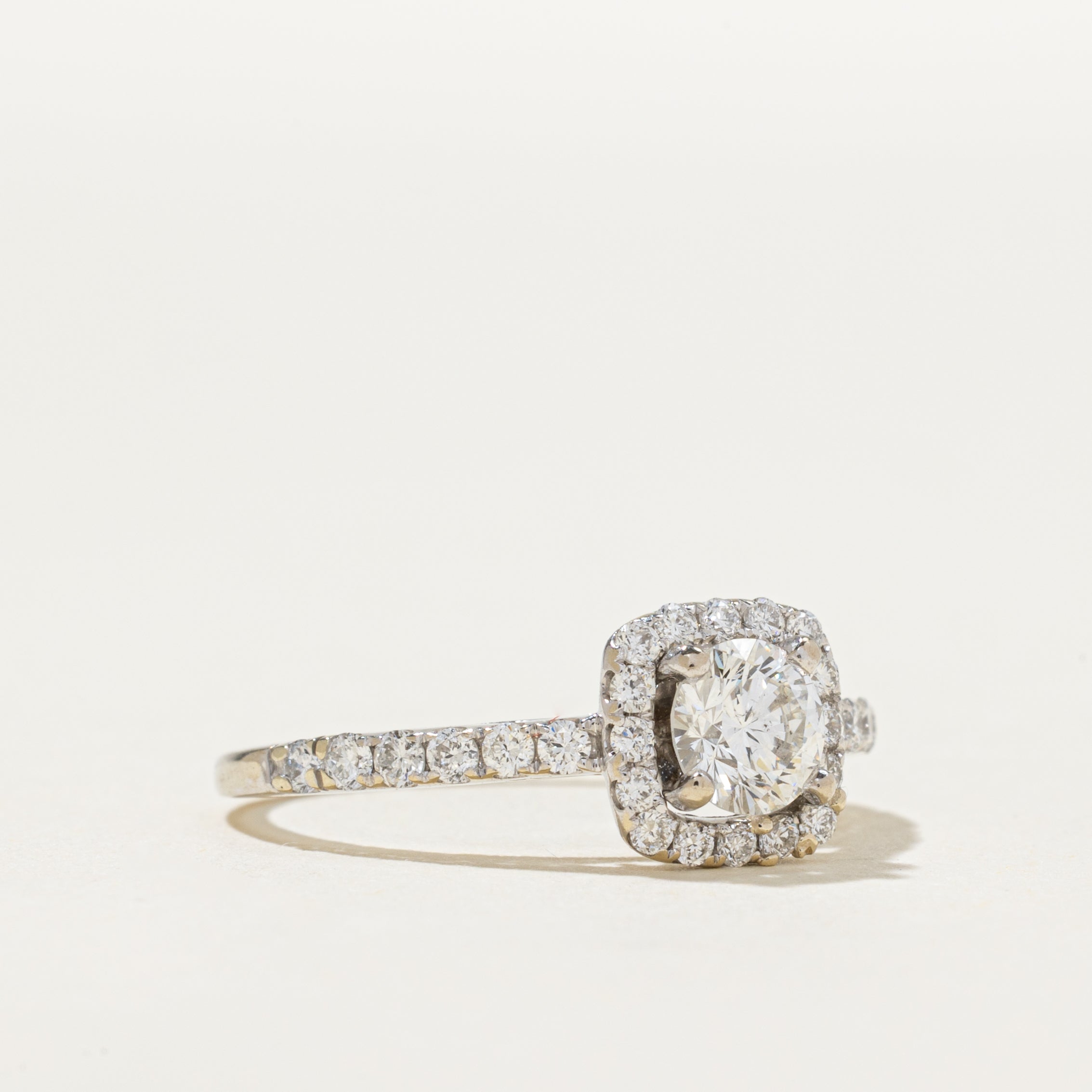 Canadian Diamond Halo Engagement Ring | 0.83ctw | SZ 5.75