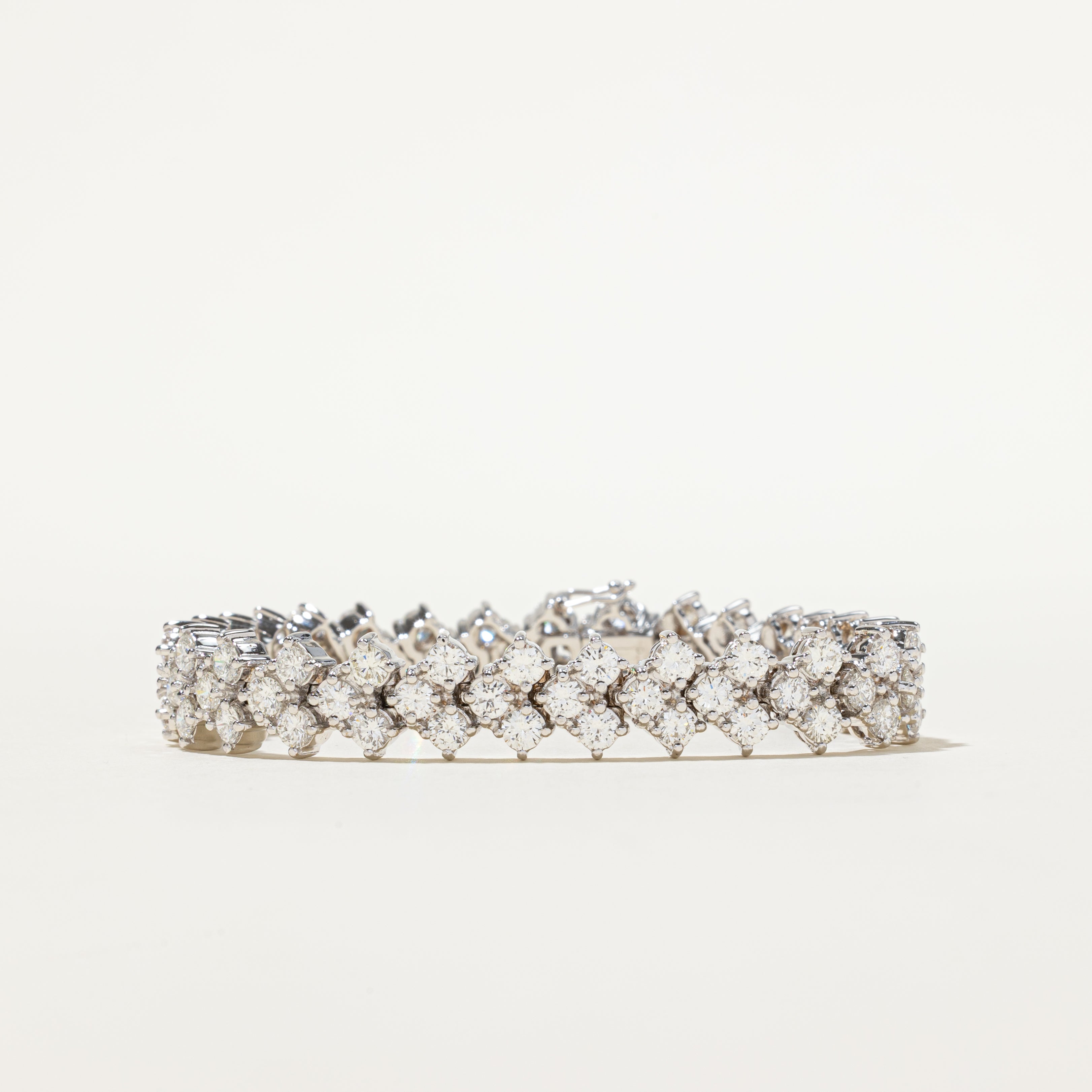 Diamond Chevron Pattern Tennis Bracelet | 12.43ctw | 7.25"