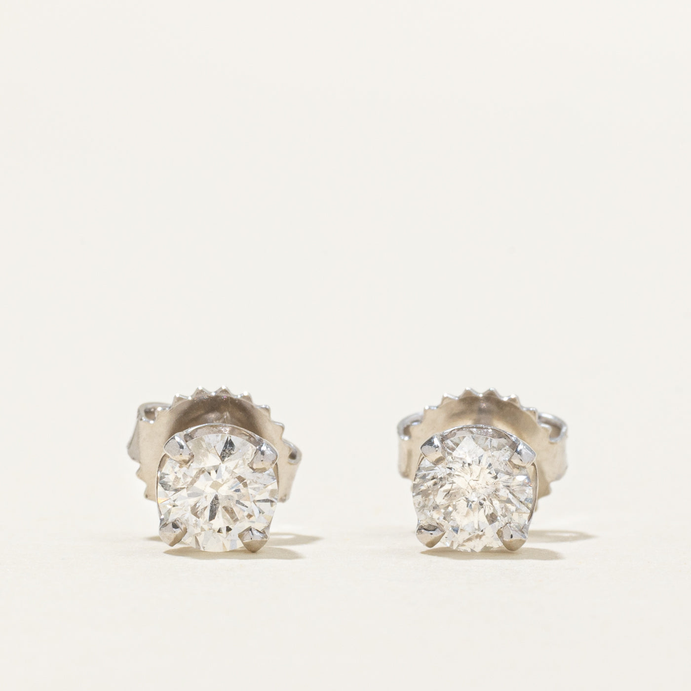 Boucles d'oreilles solitaire en diamant | 1,02 ct