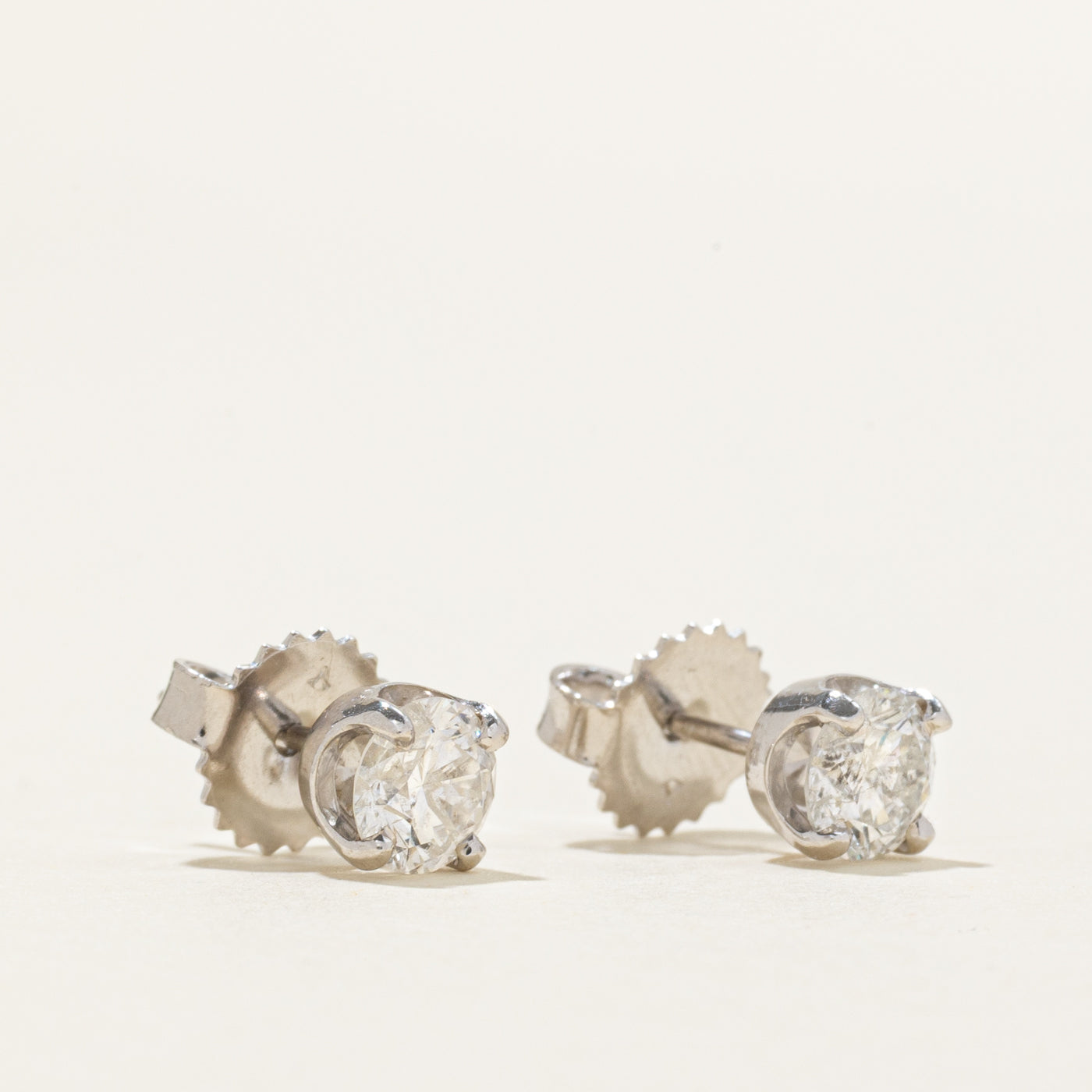 Boucles d'oreilles solitaire en diamant | 1,02 ct