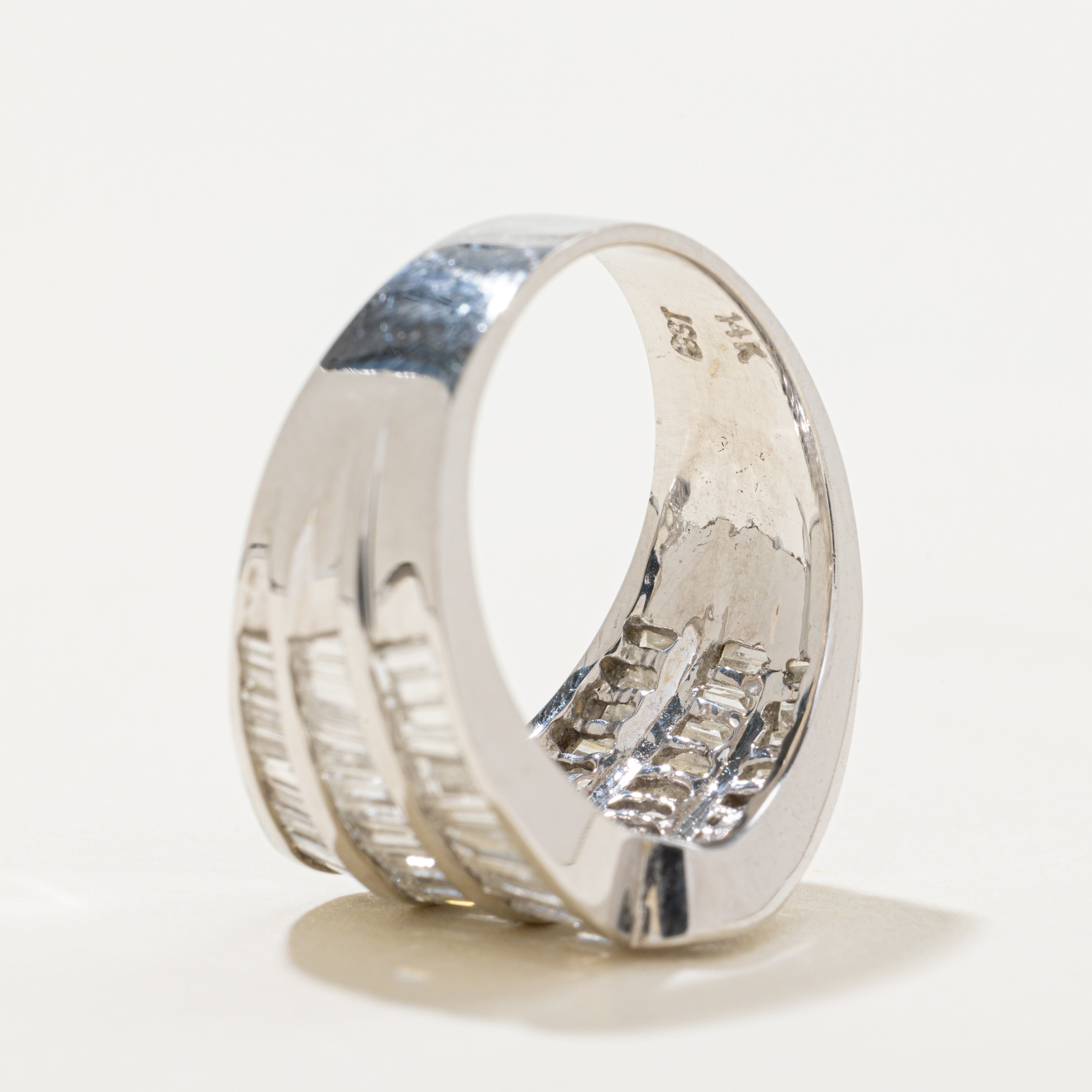 Channel Set Baguette Cut Diamond Waterfall Ring | 3.03ctw | SZ 7.5