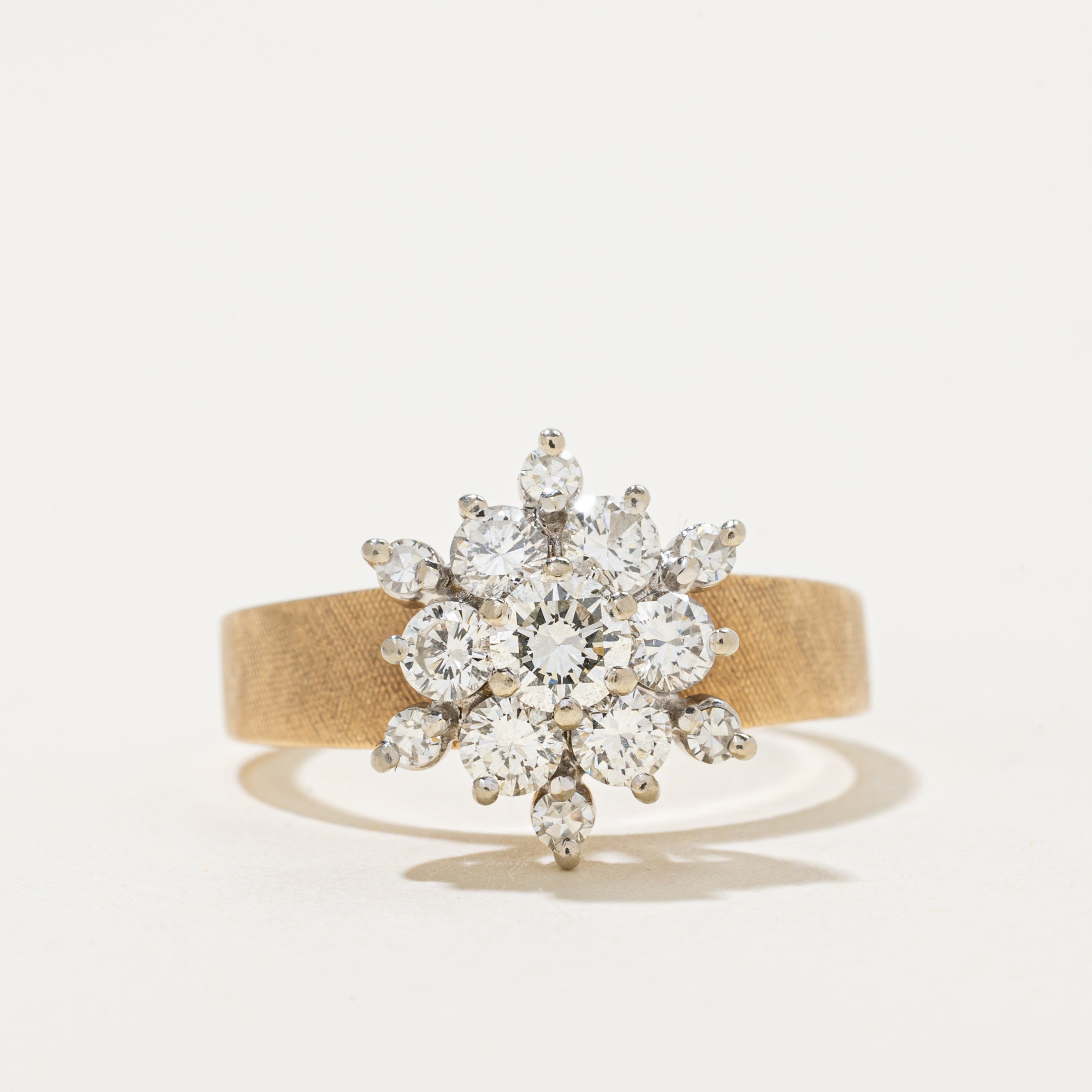 18k Diamond Petal Cluster Ring | 0.97ctw | SZ 7.25