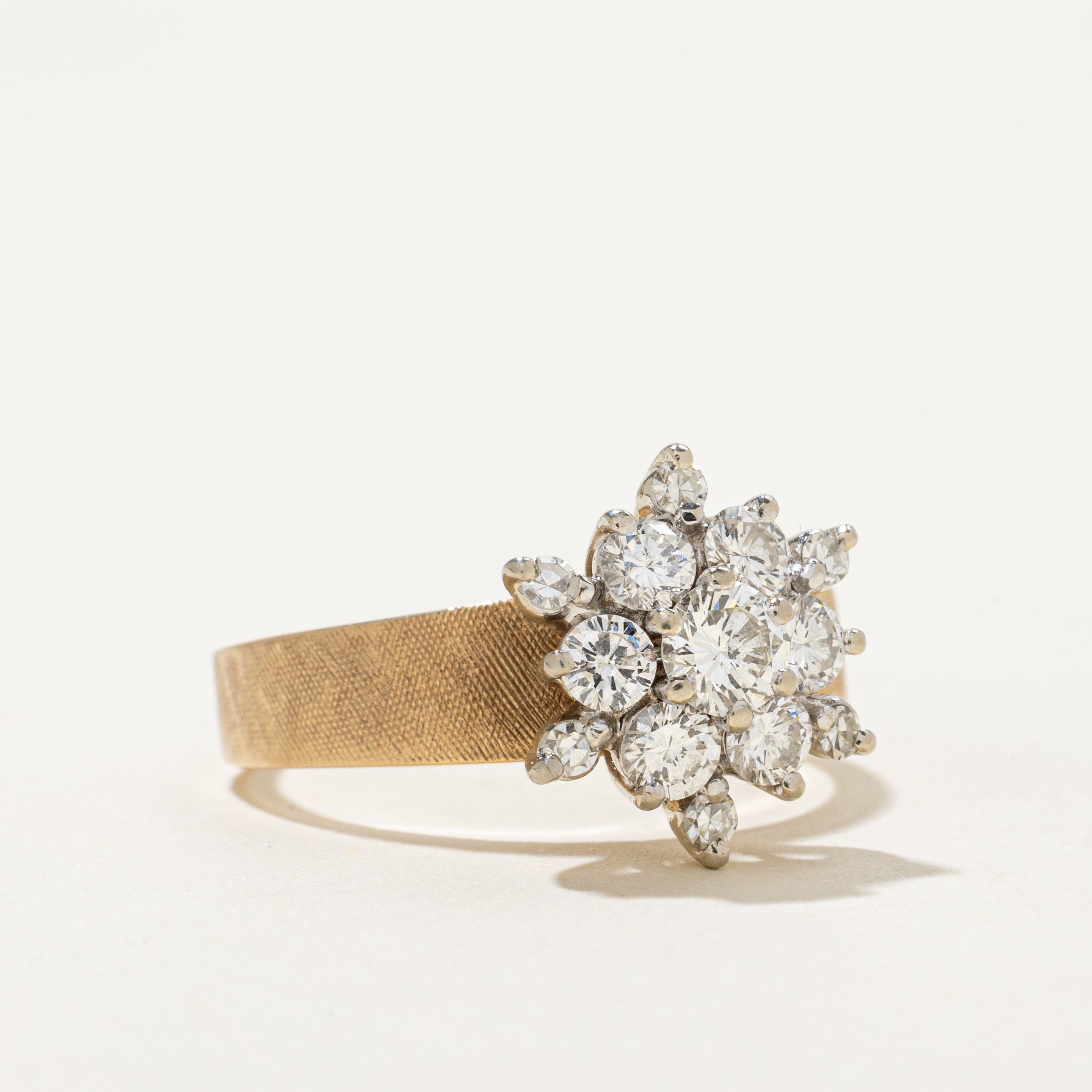 18k Diamond Petal Cluster Ring | 0.97ctw | SZ 7.25