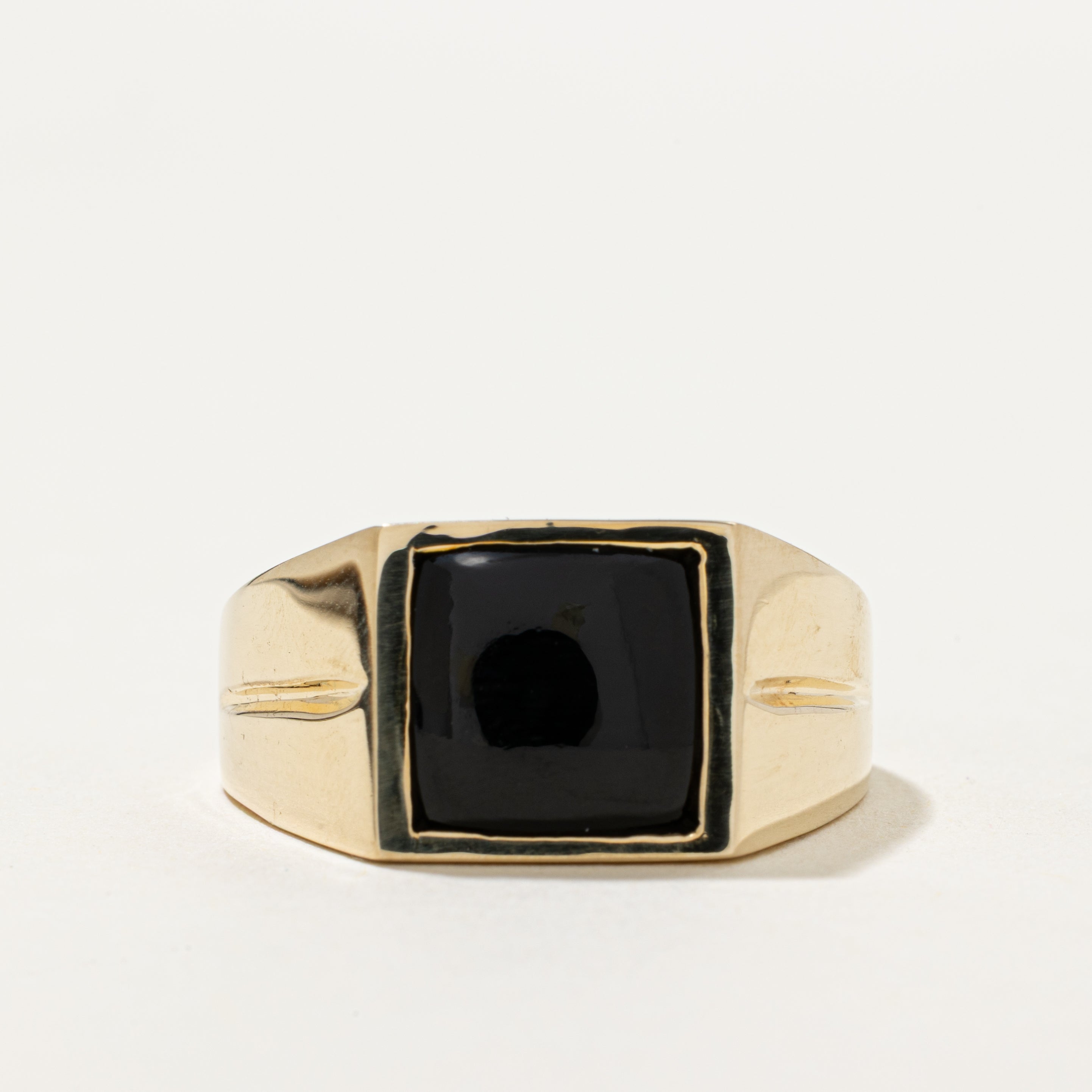 Square Cabochon Onyx Signet Ring | 4.00ct | SZ 11
