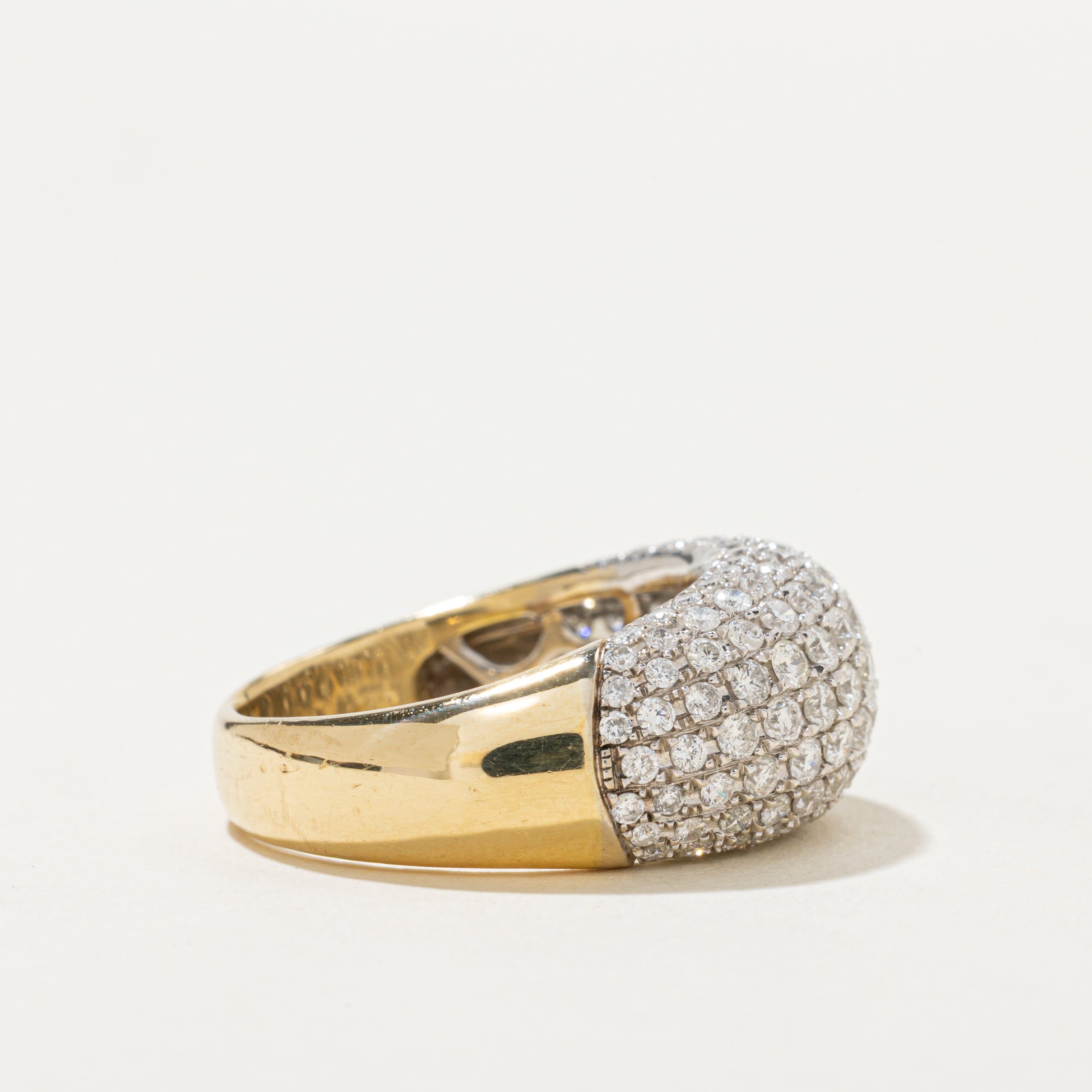 18k Pave Set Diamond Dome Ring | 2.00ctw | SZ 7.25