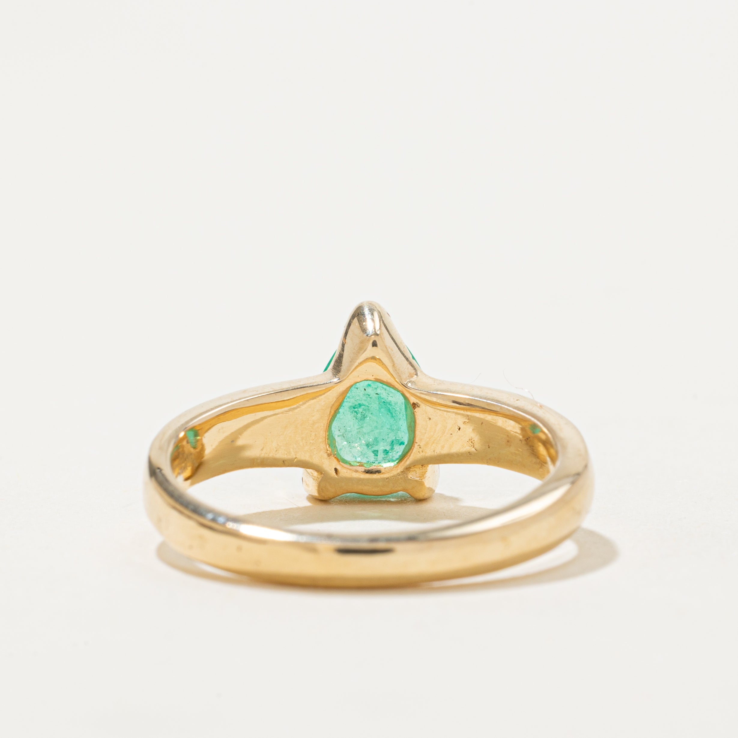 Pear Cut Solitaire Emerald Ring | 1.30ct | SZ 7.25