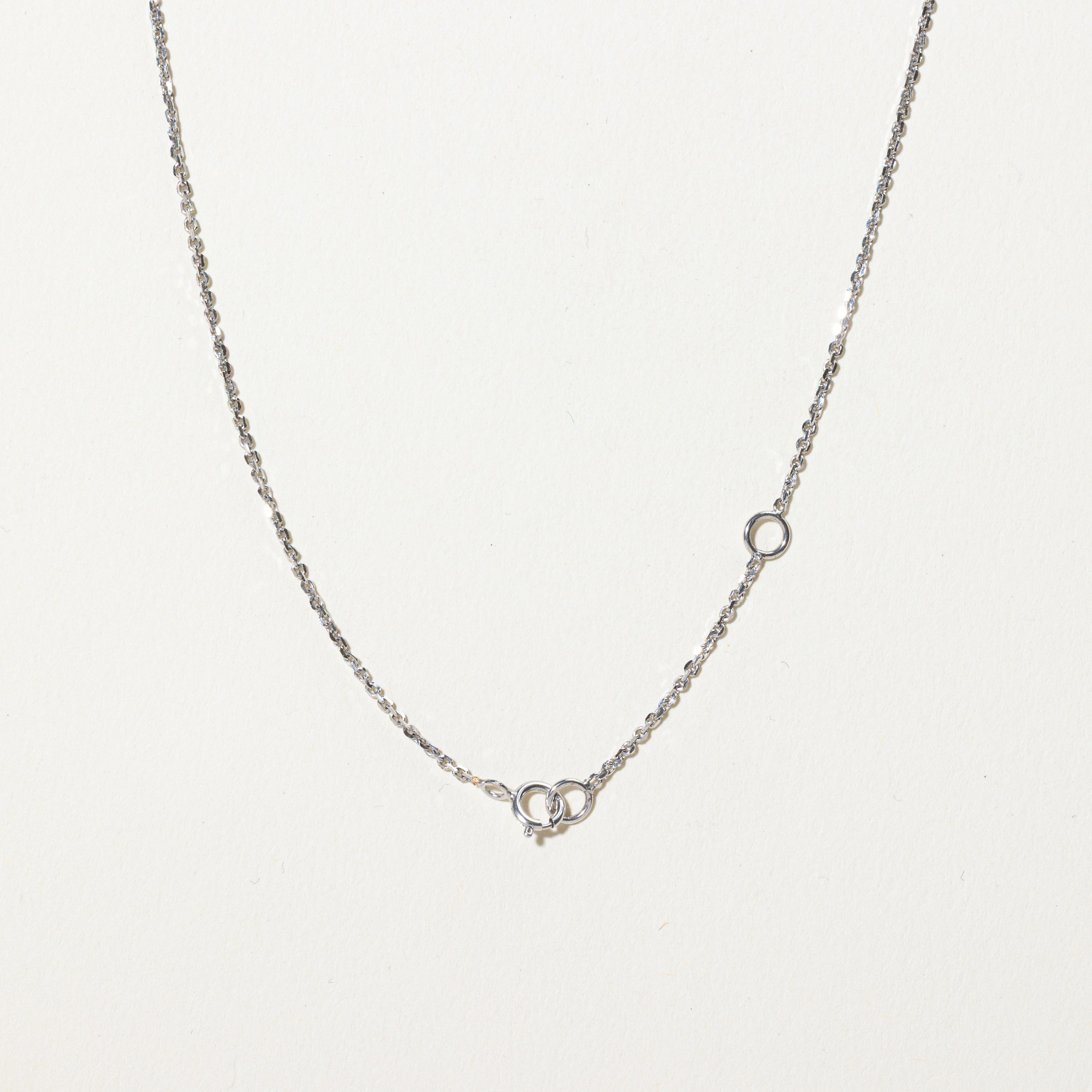 Collier pendentif cercle en or 18 carats serti d'un halo de diamants marguerite | 0,41 ct | 40,6 cm
