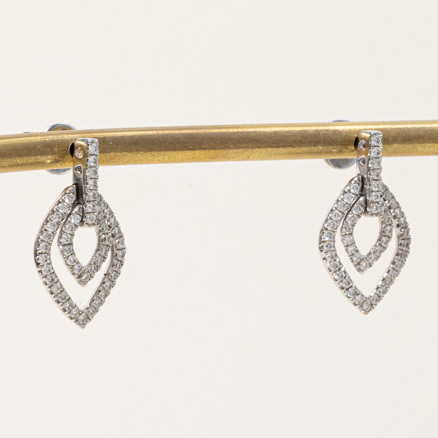 Double Marquise Shaped Diamond Drop Earrings | 0.61ctw |