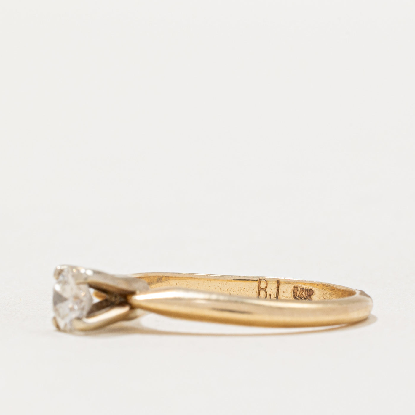 High Set Solitaire Diamond Ring | 0.34ct | SZ 5.25 |