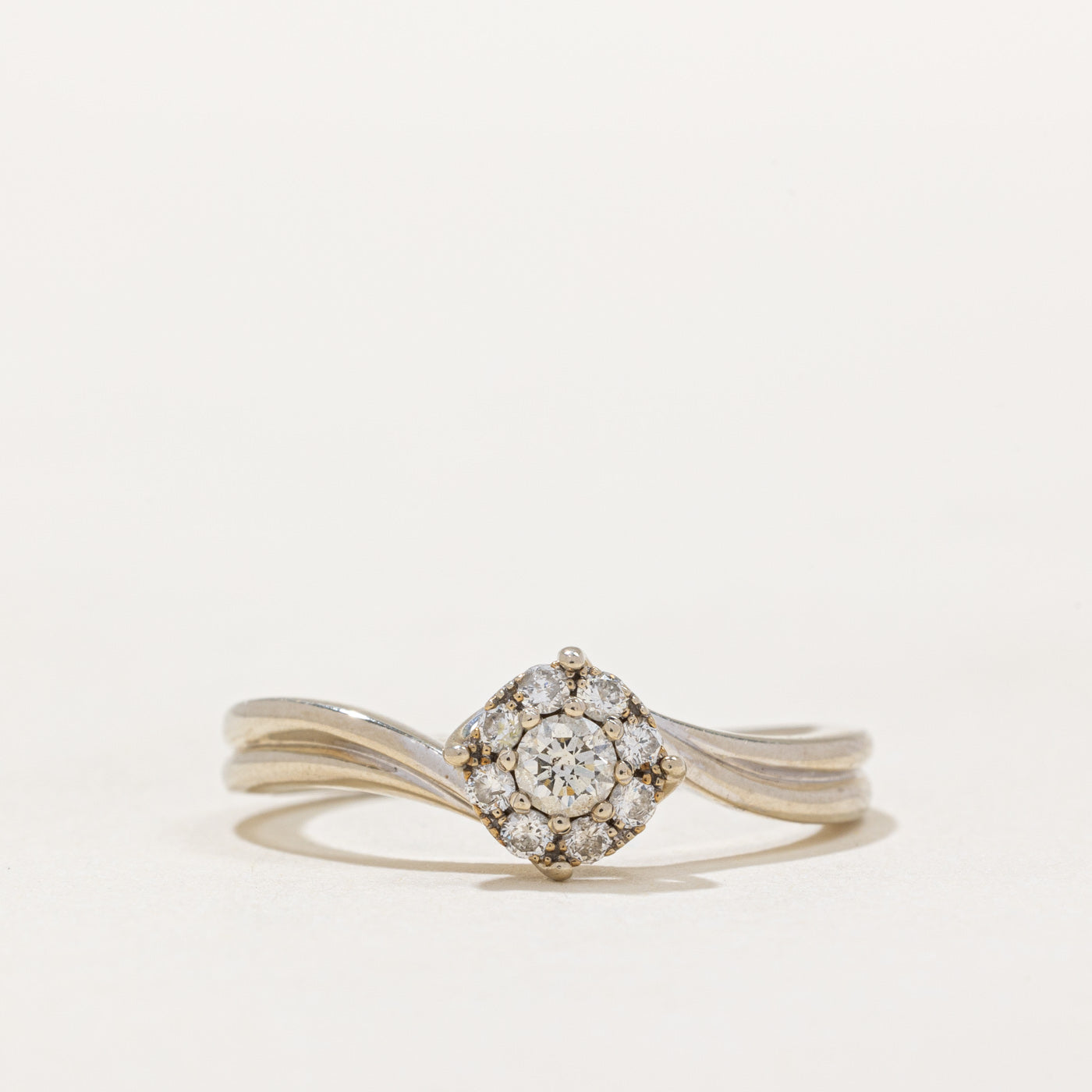 Diamond Halo Bypass Engagement Ring | 0.27ctw | SZ 7.5 |
