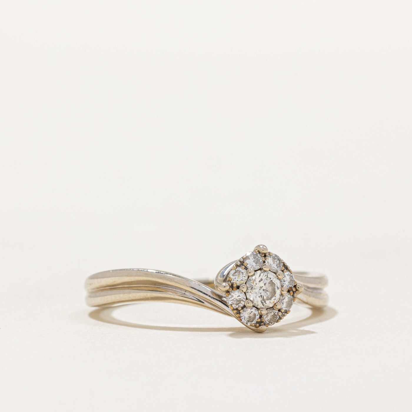 Diamond Halo Bypass Engagement Ring | 0.27ctw | SZ 7.5 |