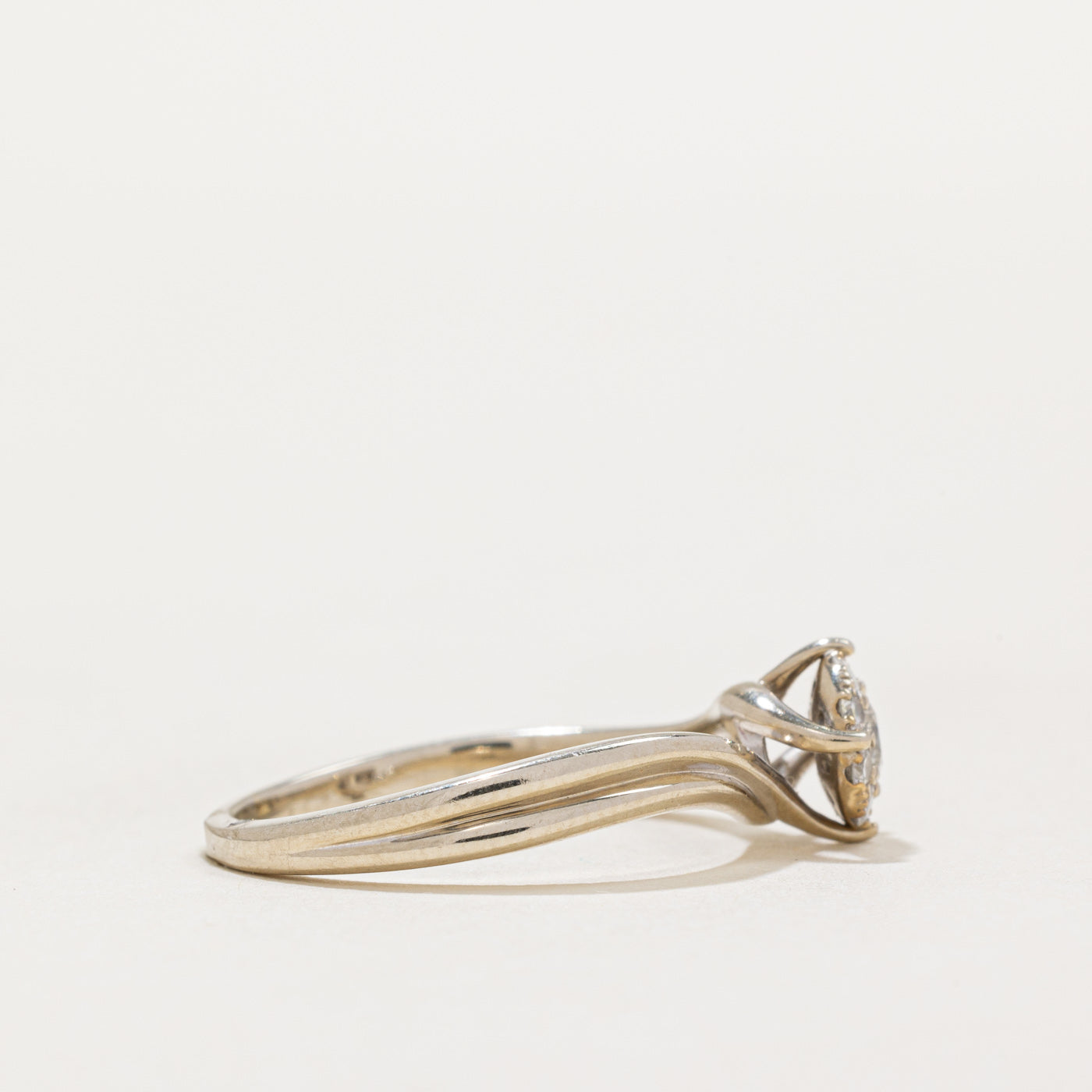 Diamond Halo Bypass Engagement Ring | 0.27ctw | SZ 7.5 |