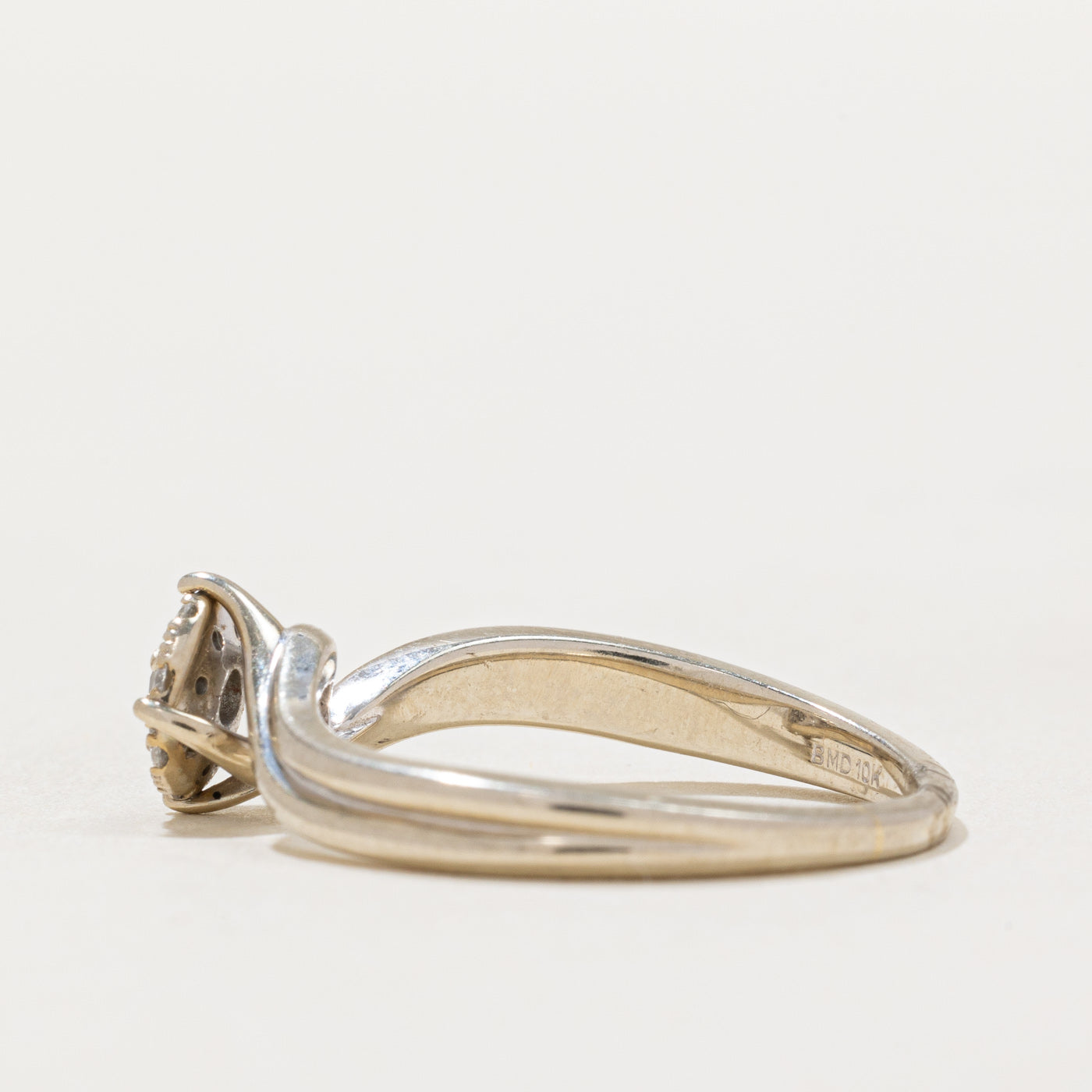Diamond Halo Bypass Engagement Ring | 0.27ctw | SZ 7.5 |