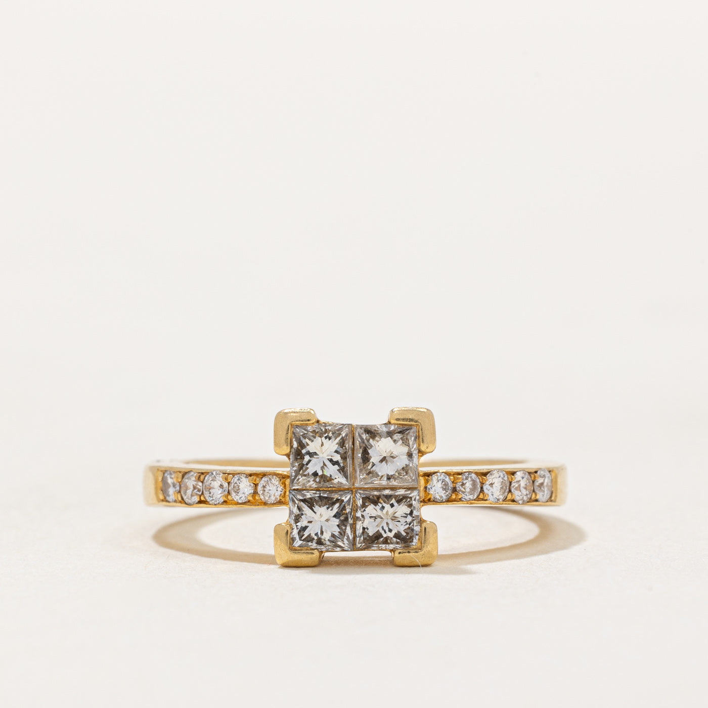 Bague en diamant taille princesse | 0,63 ct | Taille 5,25 |