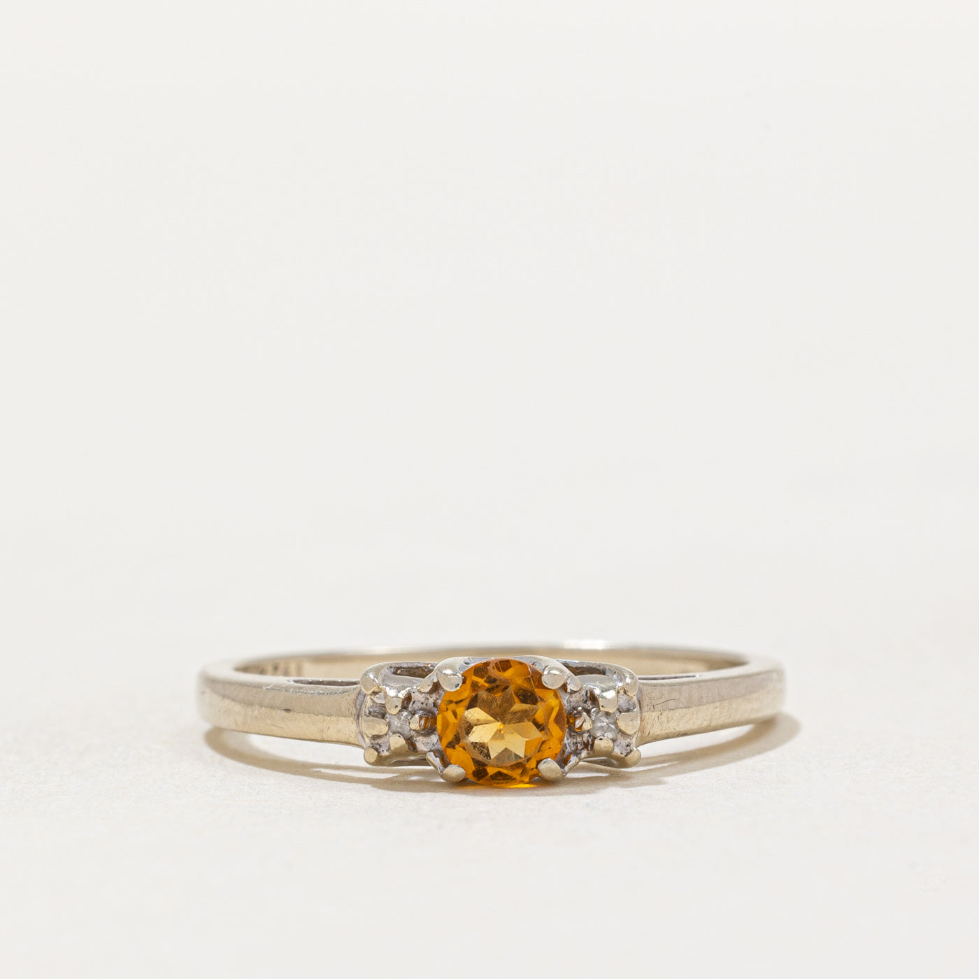 Citrine & Diamond Ring | 0.19ct, 0.01ctw | SZ 6.75 |
