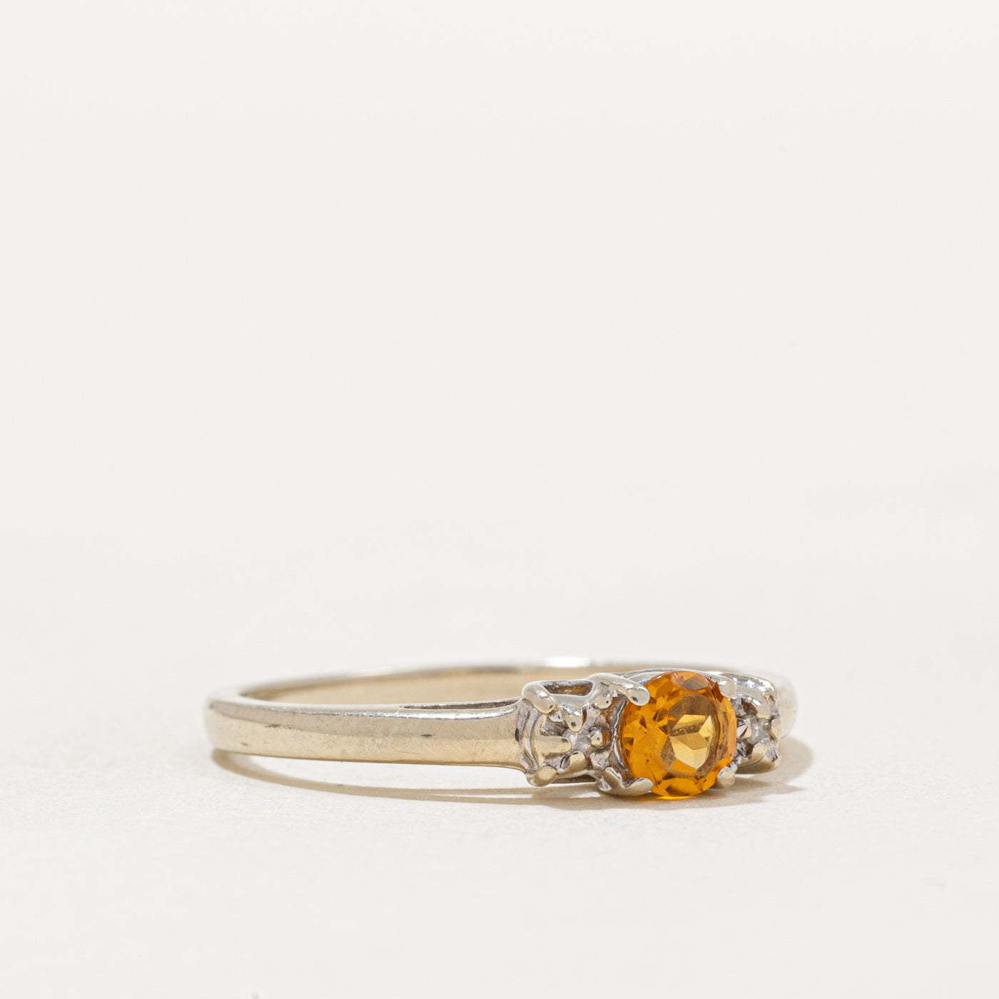 Citrine & Diamond Ring | 0.19ct, 0.01ctw | SZ 6.75 |
