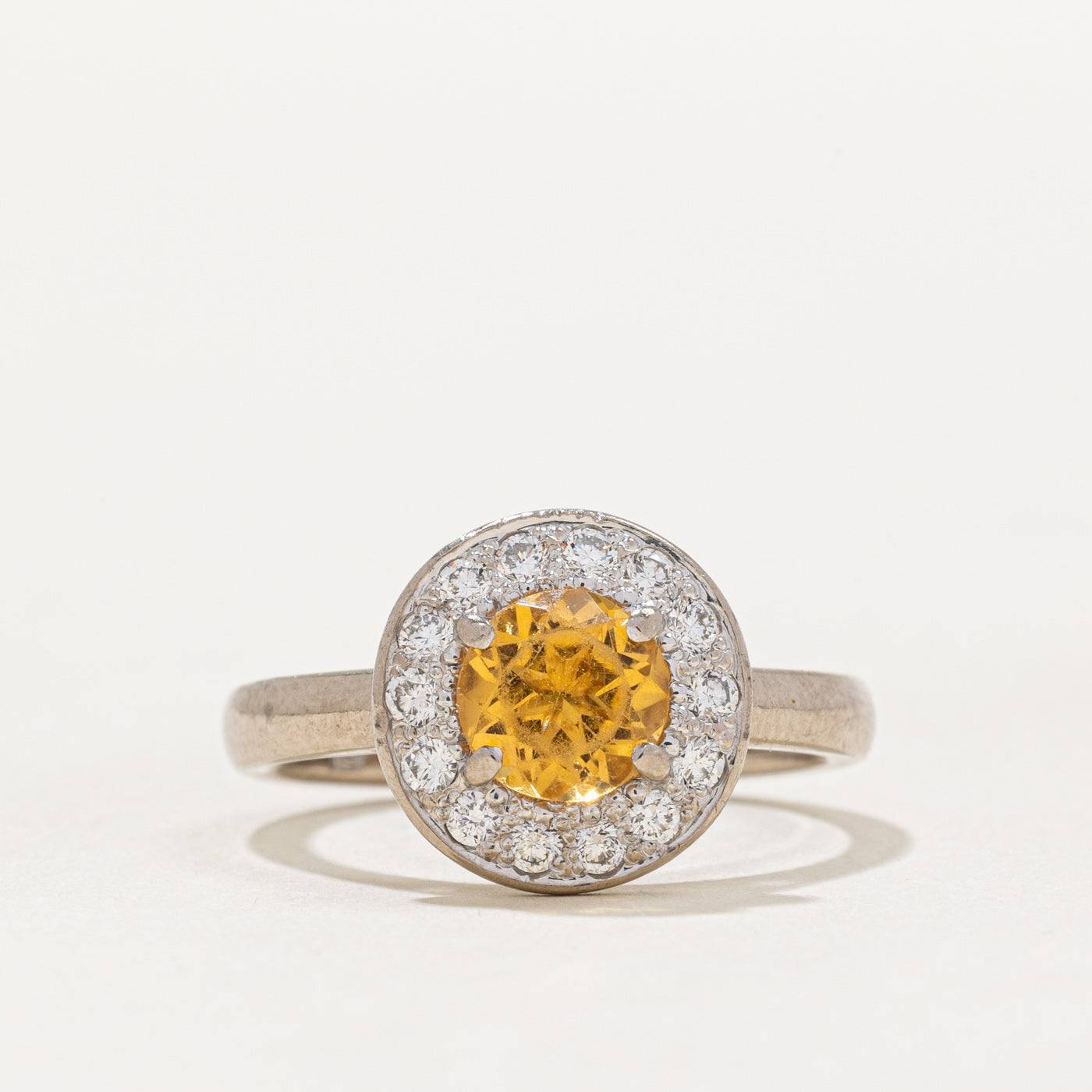 Citrine & Diamond Halo Ring | 0.75ct, 0.28ctw | SZ 5.75 |