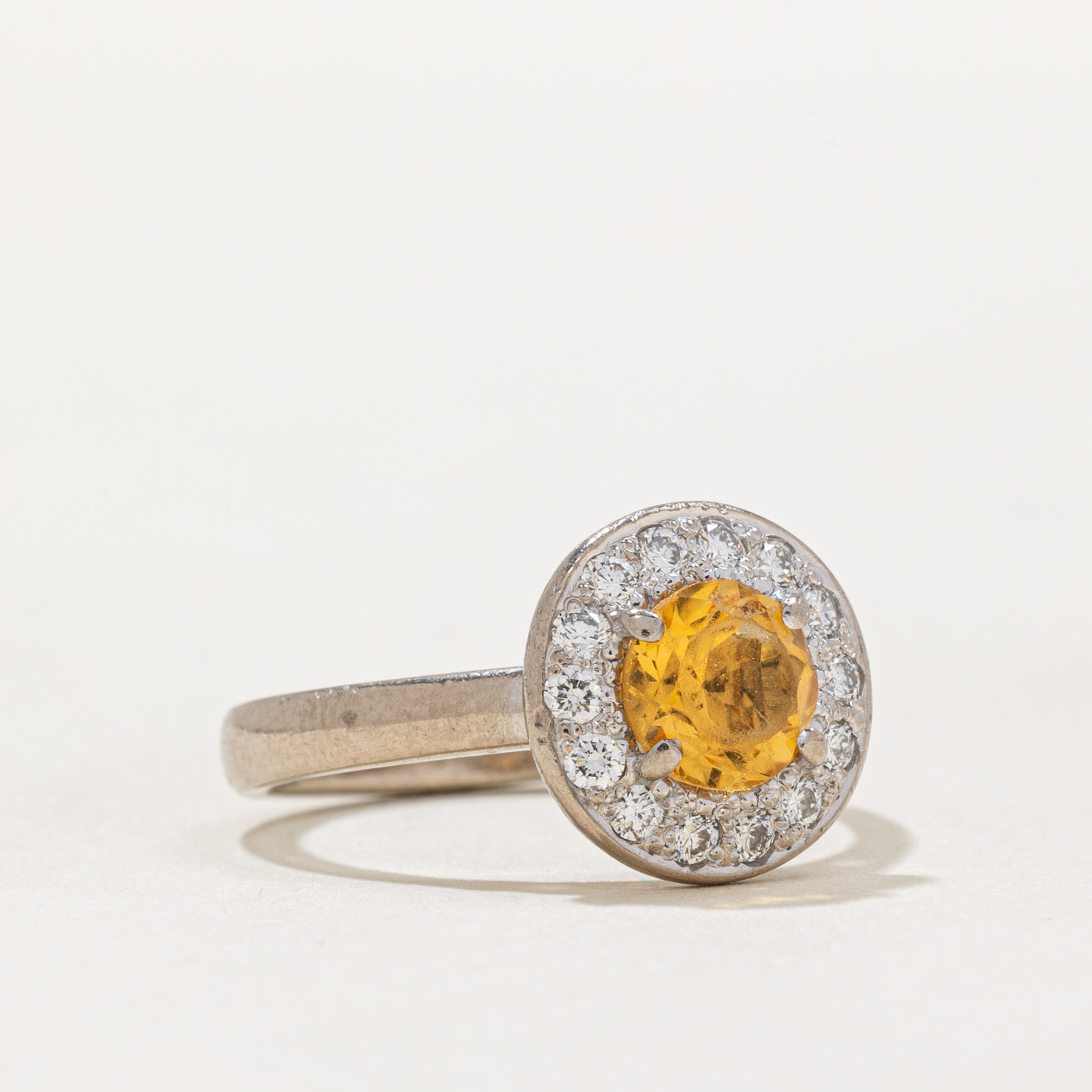 Citrine & Diamond Halo Ring | 0.75ct, 0.28ctw | SZ 5.75 |