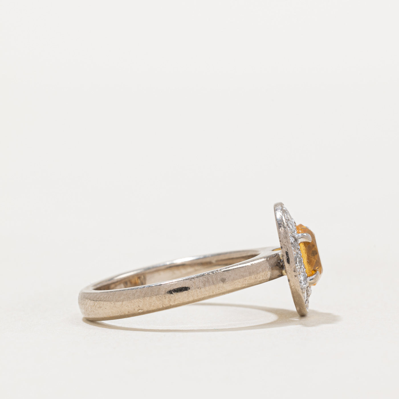 Citrine & Diamond Halo Ring | 0.75ct, 0.28ctw | SZ 5.75 |