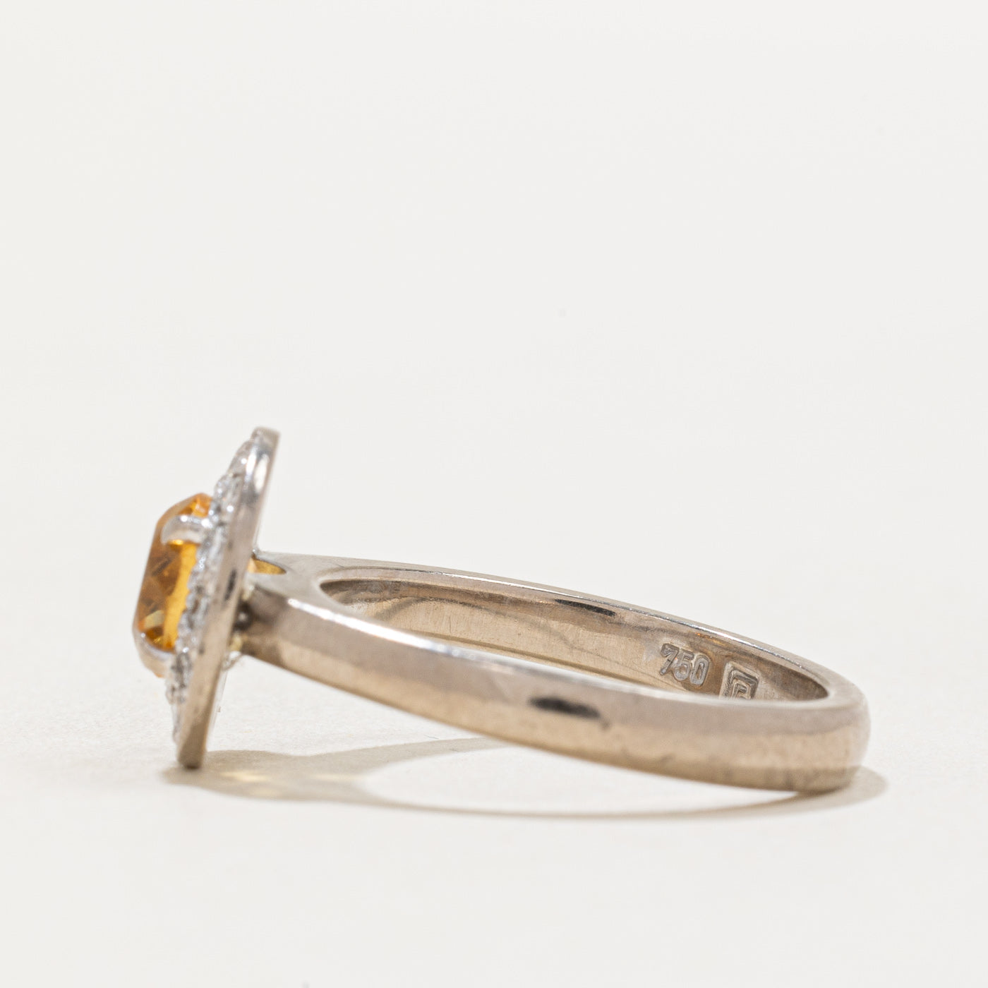 Citrine & Diamond Halo Ring | 0.75ct, 0.28ctw | SZ 5.75 |