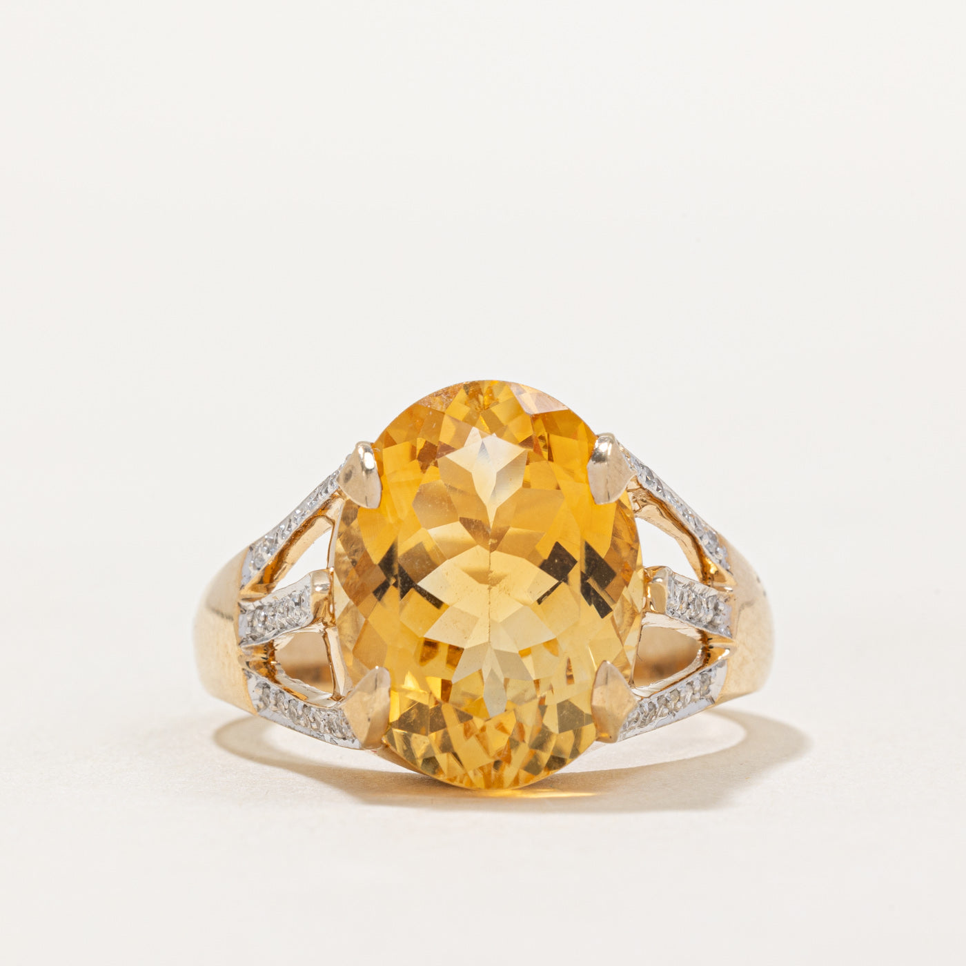 Citrine & Diamond Cocktail Ring | 7.20ct, 0.23ctw | SZ 10.5 |