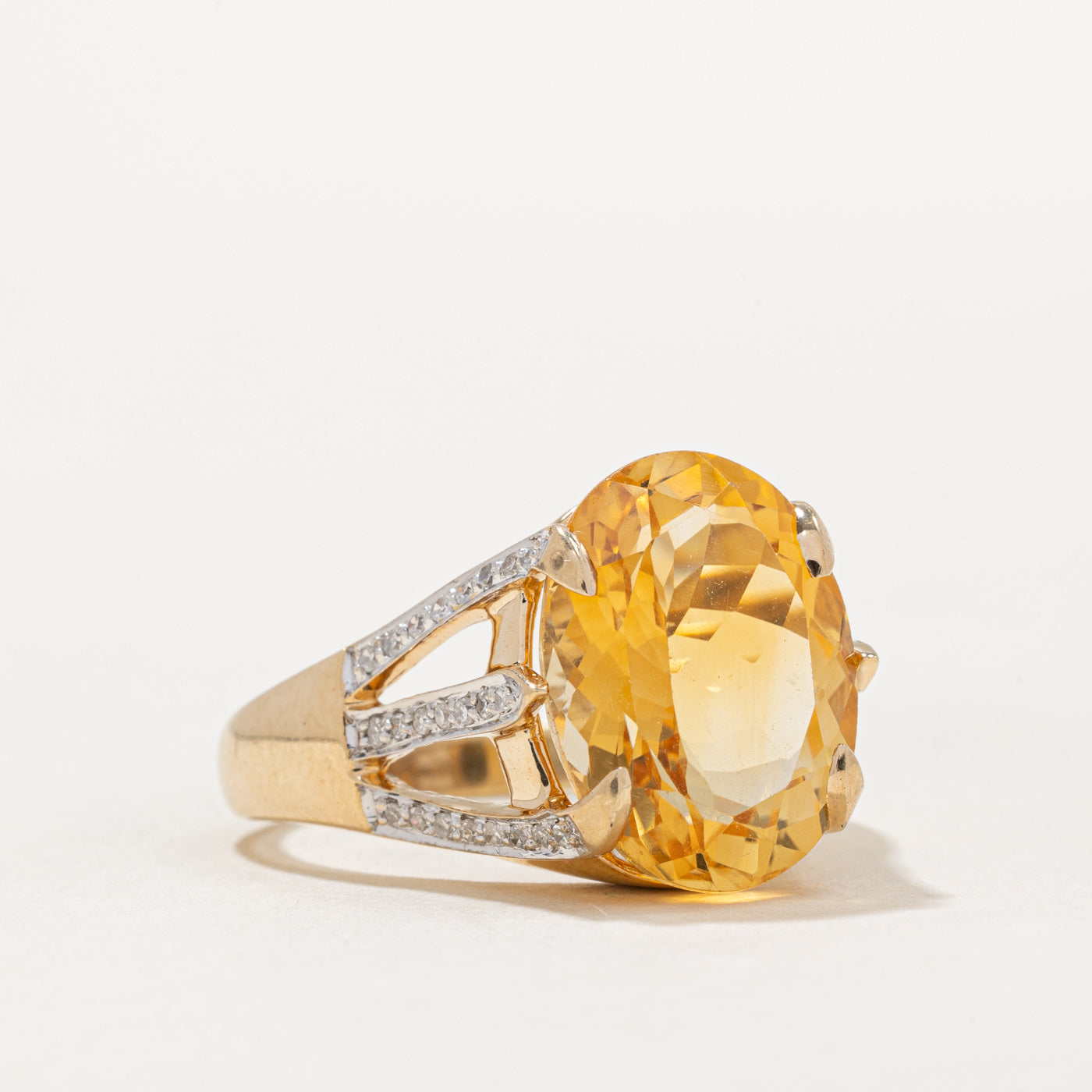 Citrine & Diamond Cocktail Ring | 7.20ct, 0.23ctw | SZ 10.5 |