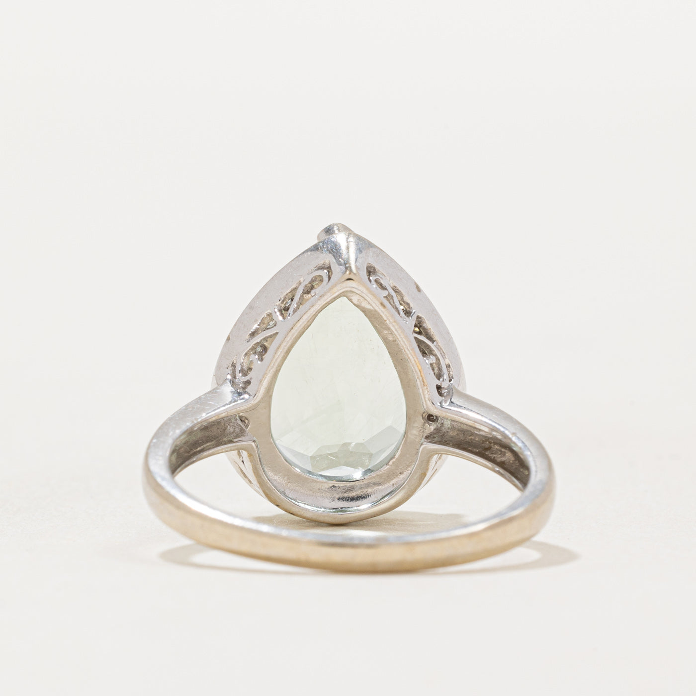 Mint Green Quartz & Diamond Cocktail Ring | 4.60ct, 0.08ctw | SZ 7 |