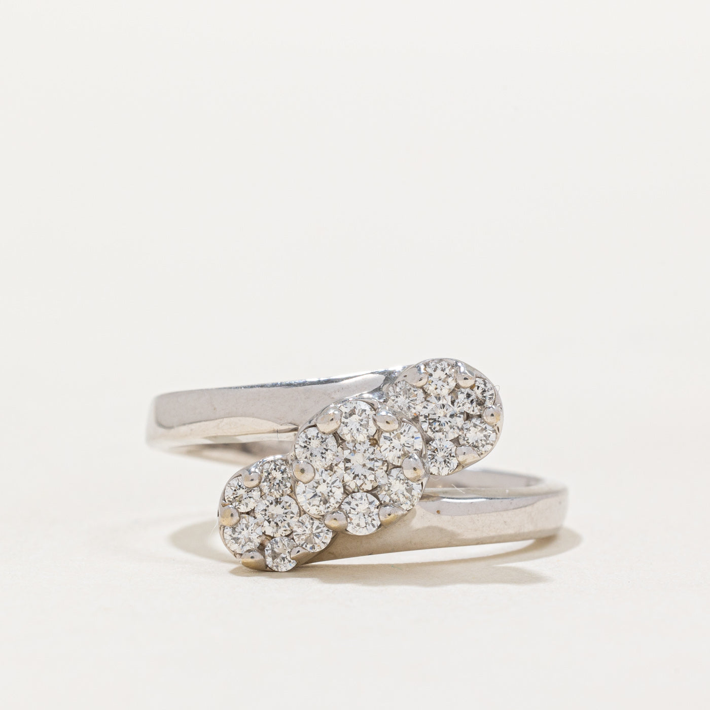 Diamond Cluster Bypass Ring | 0.50ctw | SZ 7.25 |
