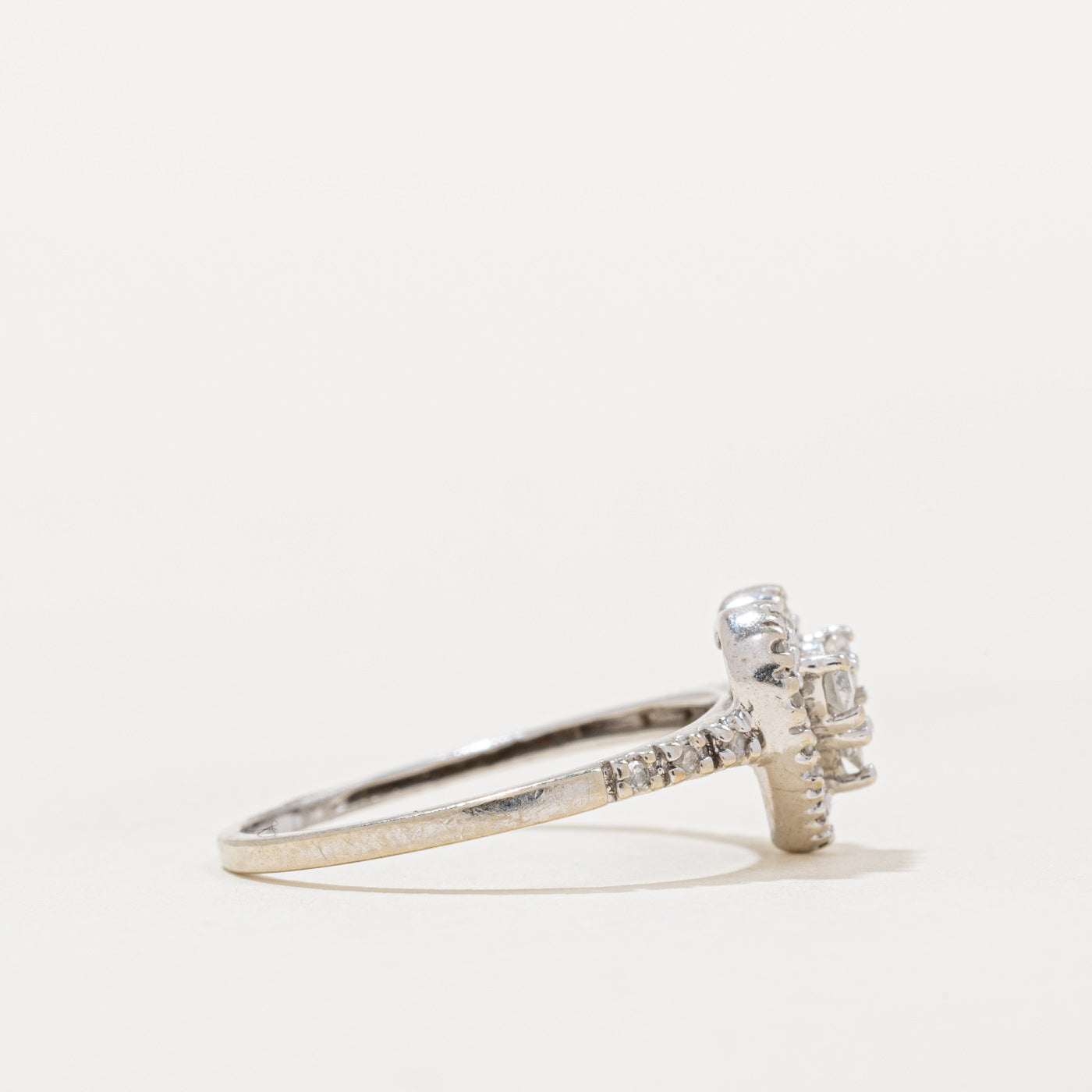 Bague cœur en diamant | 0,26 ct | Taille 7,5 |