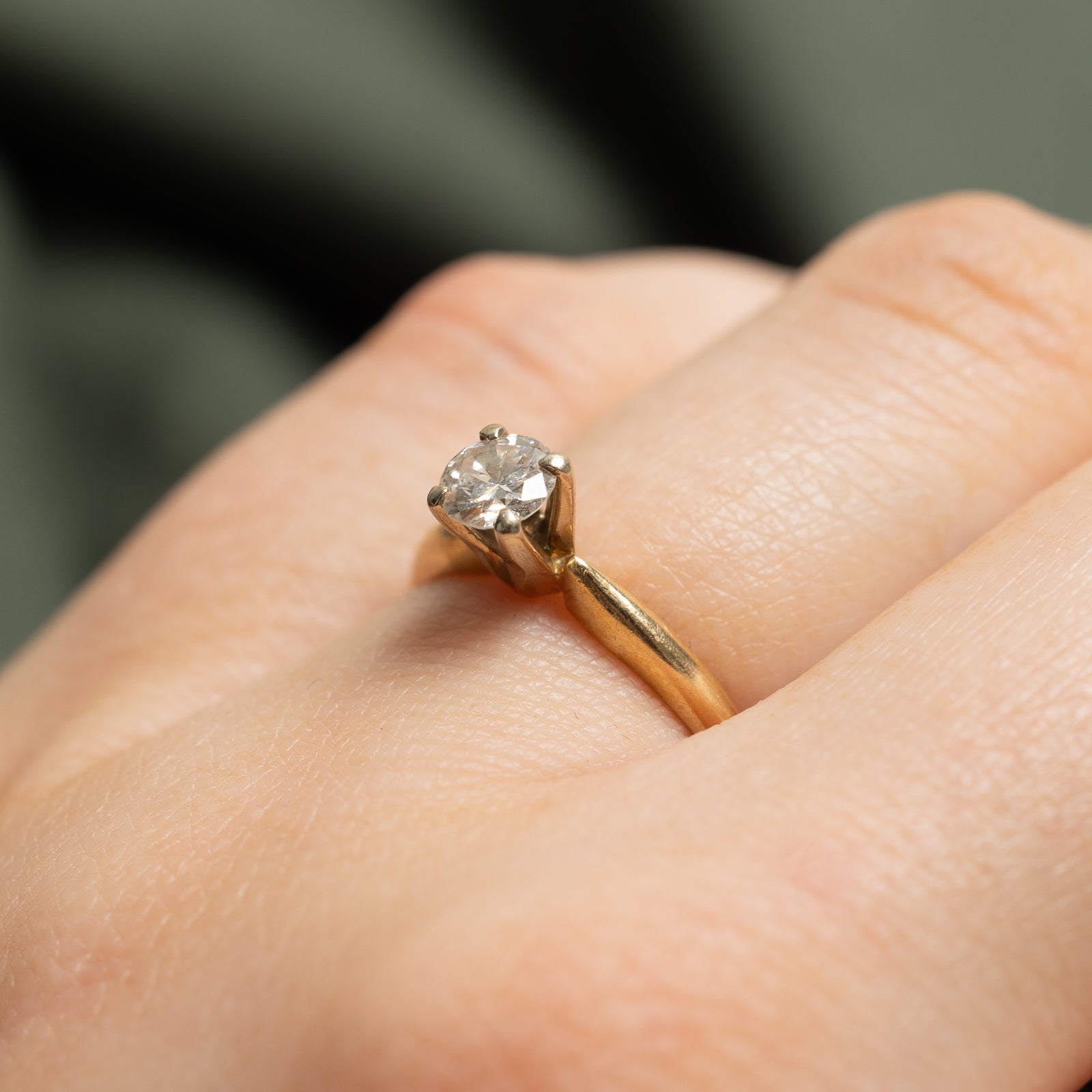 High Set Solitaire Diamond Ring | 0.34ct | SZ 5.25 |