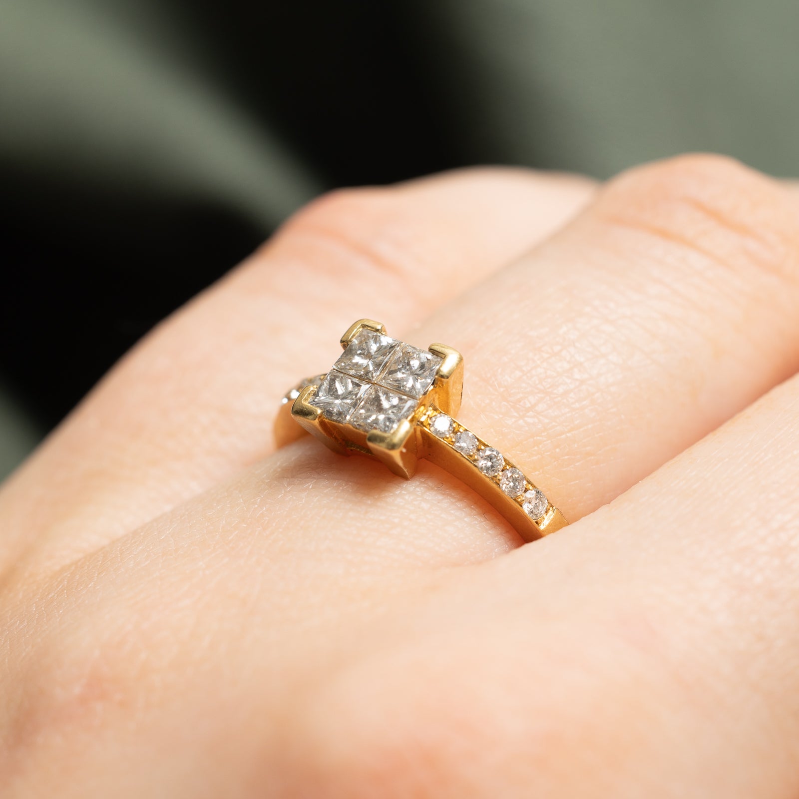 Bague en diamant taille princesse | 0,63 ct | Taille 5,25 |