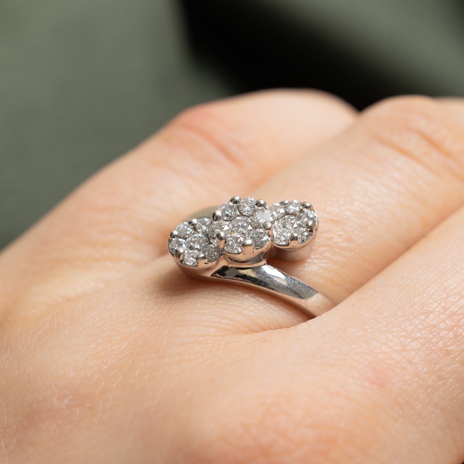 Diamond Cluster Bypass Ring | 0.50ctw | SZ 7.25 |