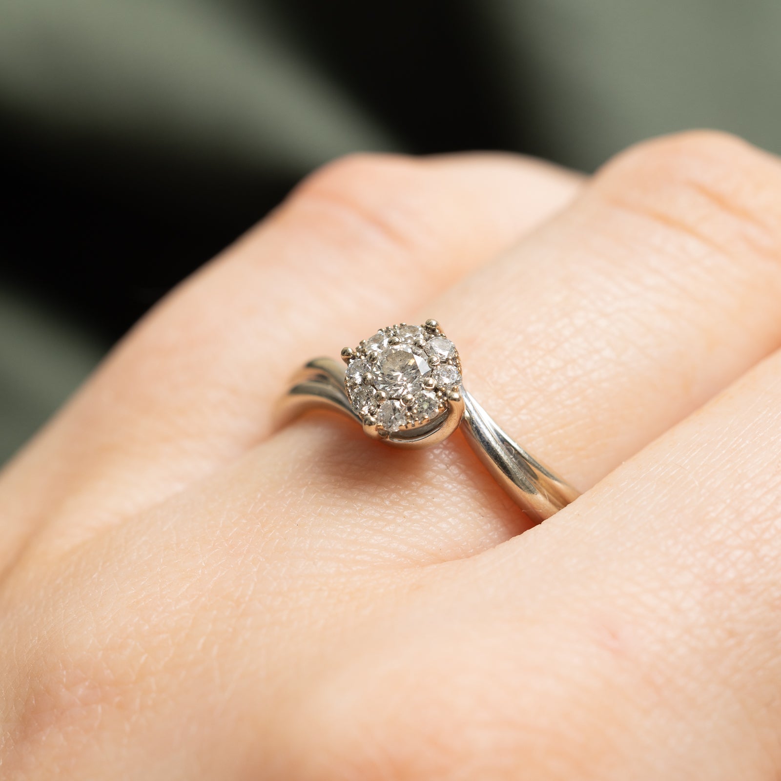 Diamond Halo Bypass Engagement Ring | 0.27ctw | SZ 7.5 |