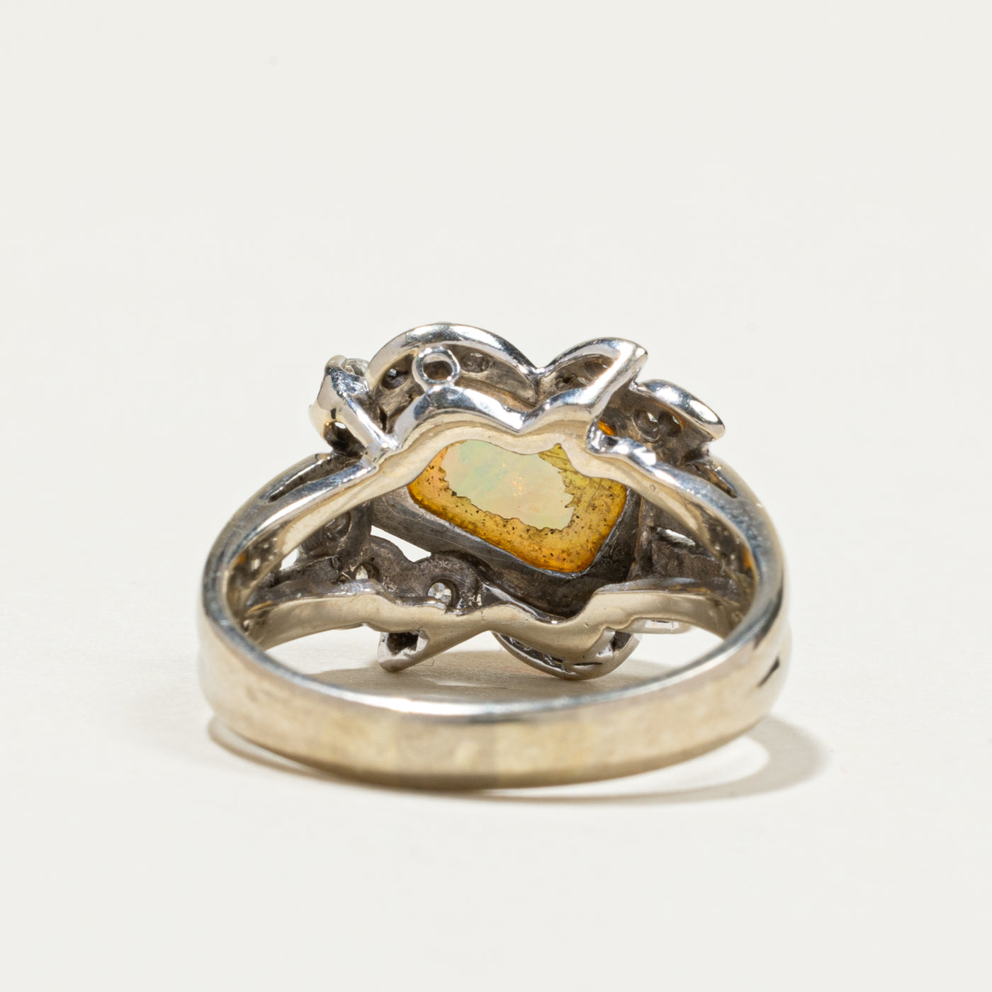 Semi Black Opal & Diamond Cocktail Ring | 2.45ct, 0.22ctw | SZ 6