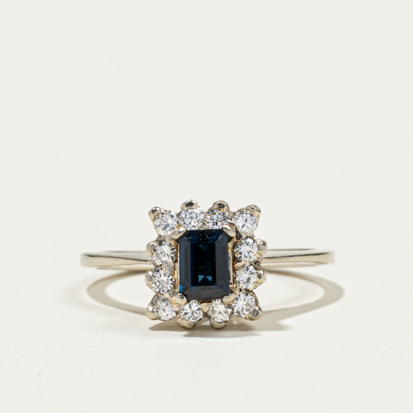 High Set Sapphire & Diamond Petal Ring | 0.50ct, 0.30ctw | SZ 5