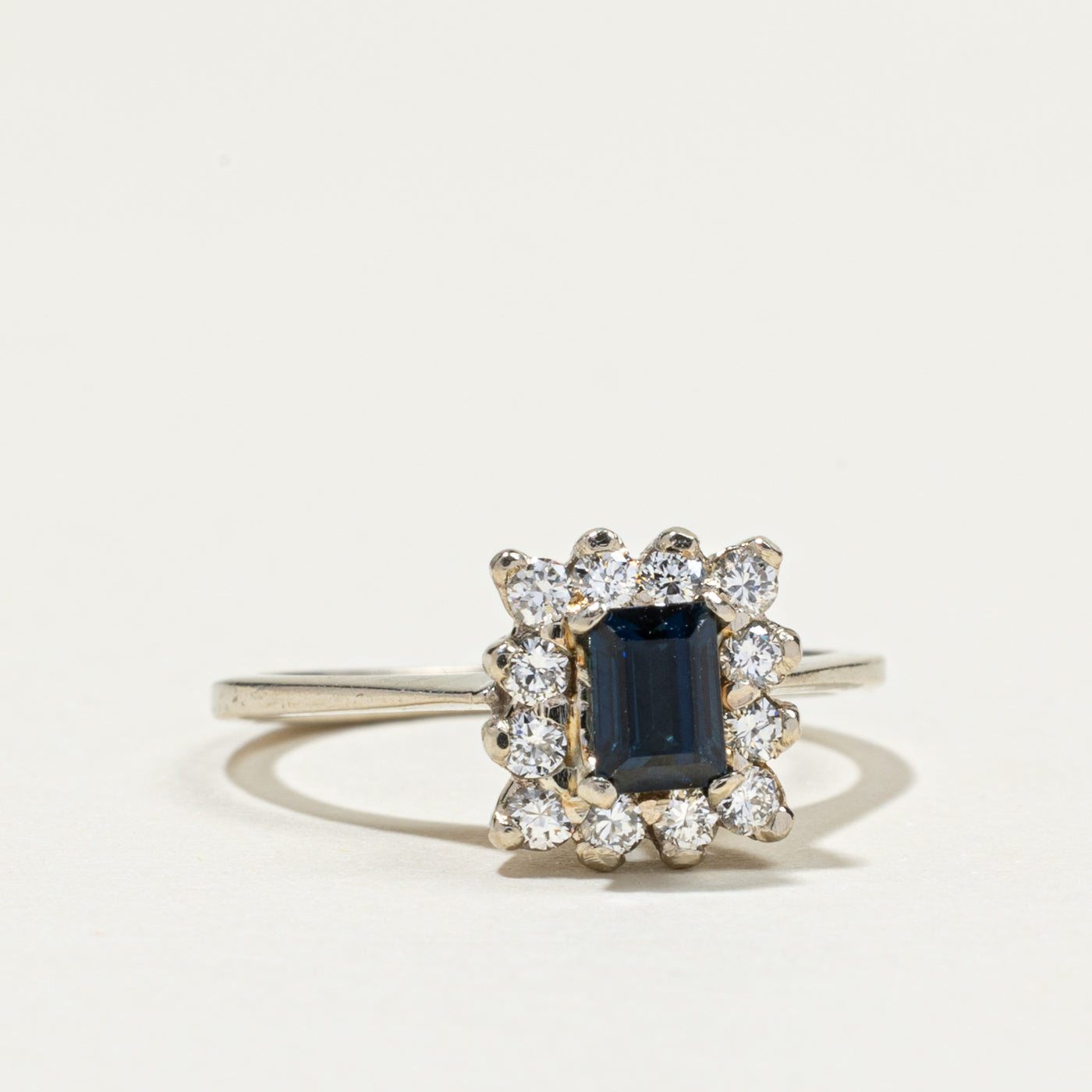 High Set Sapphire & Diamond Petal Ring | 0.50ct, 0.30ctw | SZ 5