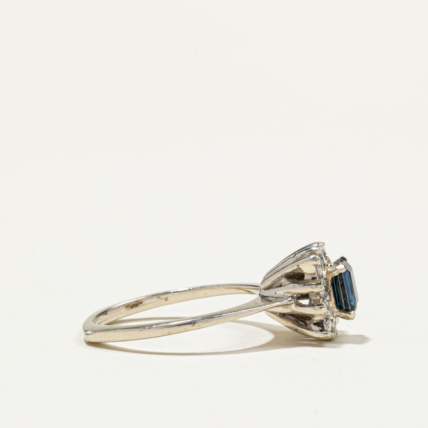 High Set Sapphire & Diamond Petal Ring | 0.50ct, 0.30ctw | SZ 5